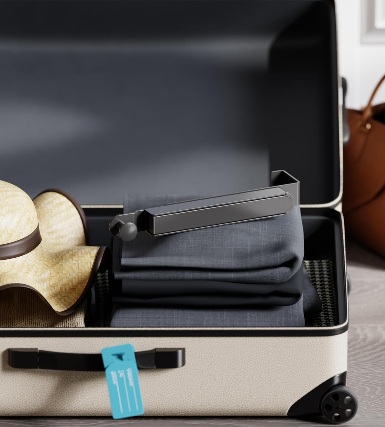 KitchLife Over Door Drying Rack, Foldable Hook Portable Space Saving Hanger for 1 3/8" Doors for Laundry Bathroom Bedroom Clothes Coat Towel Rack, Travel & Home Use, Space Grey - Image 6