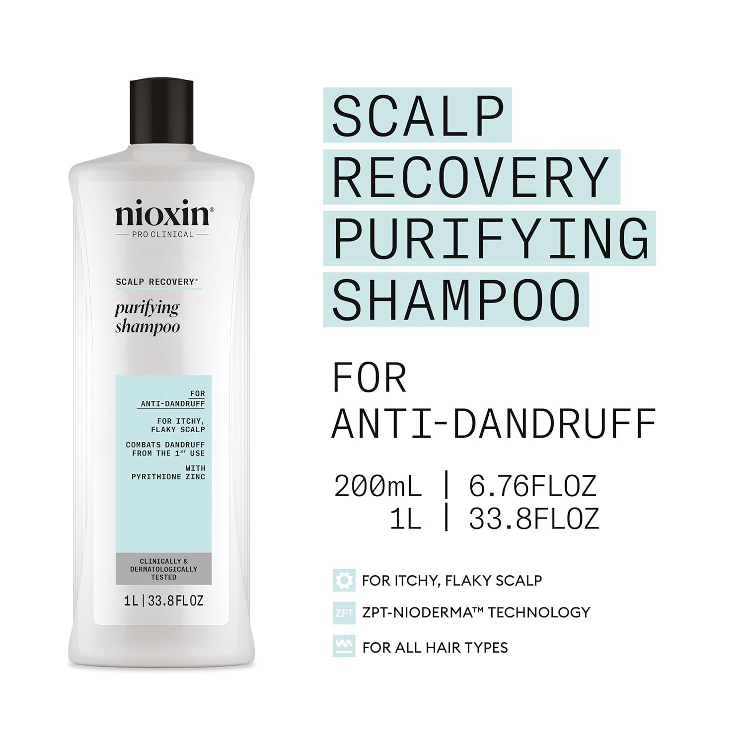 Nioxin Scalp Recovery Purifying Shampoo | For Itchy, Flaky Scalp | Anti-Dandruff | Formulated with Pyrithione Zinc - Image 11