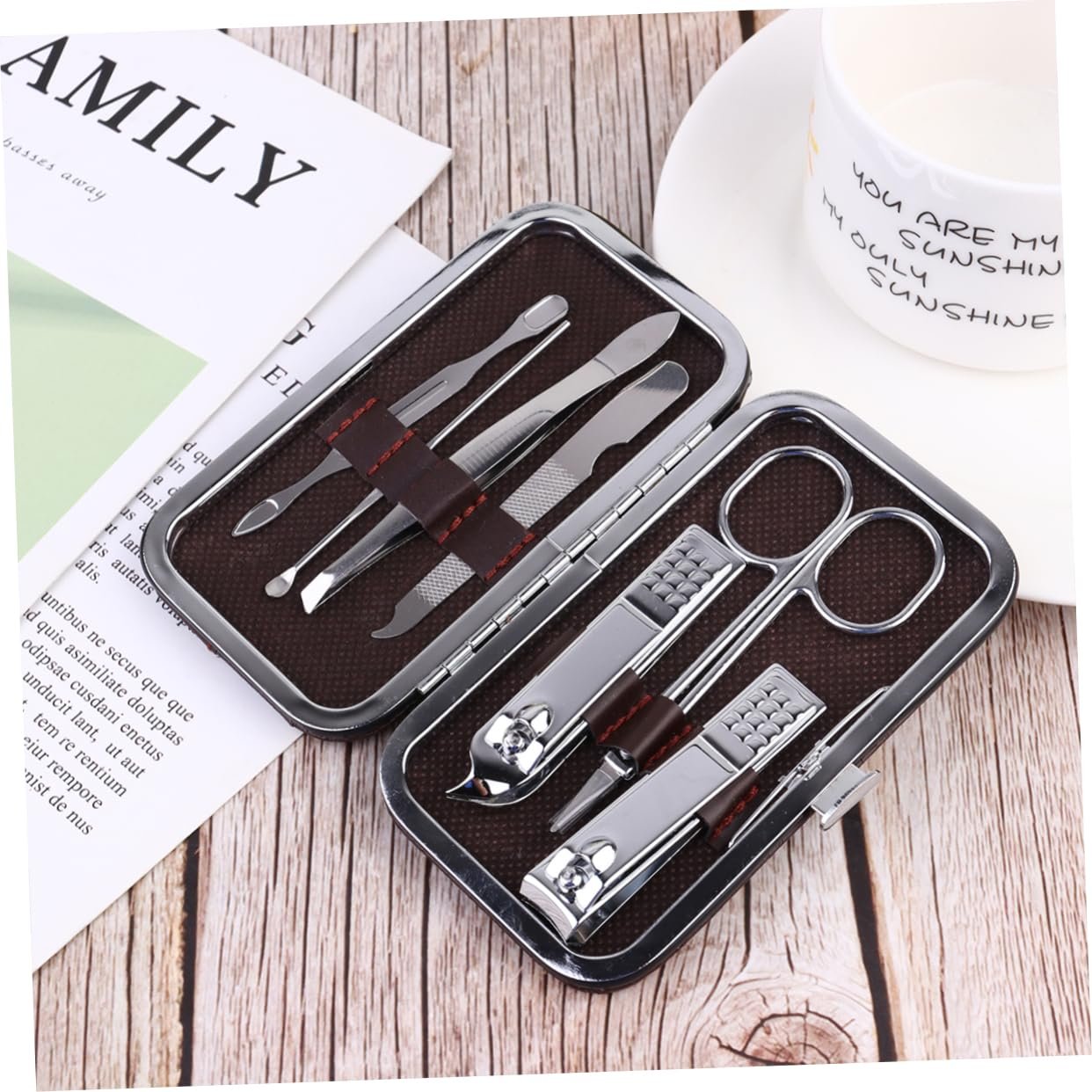 SAFIGLE Stainless Steel Nail Clippers Set 7PCS Manicure Kit for Men and Women Portable Nail Care Tools Scissors and Trimmer for Home and Travel - Image 5