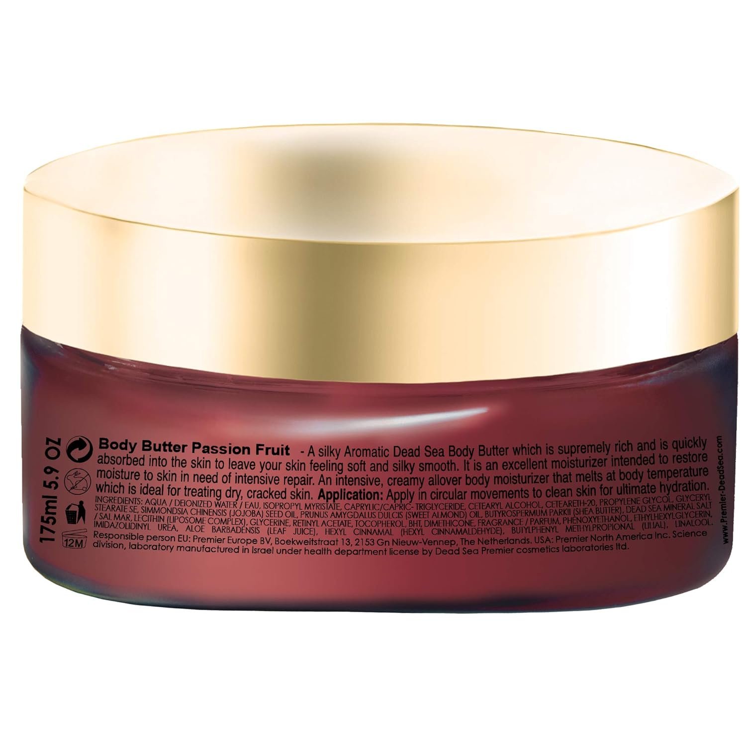 Premier Dead Sea Aromatic Body Butter – Passion Fruit, Hydrating Shea Body Butter for Women & Men, Moisturizing, Firming & Anti-Aging Cream for Dry Skin, Hand & Body, 5.95 Fl.oz - Image 6