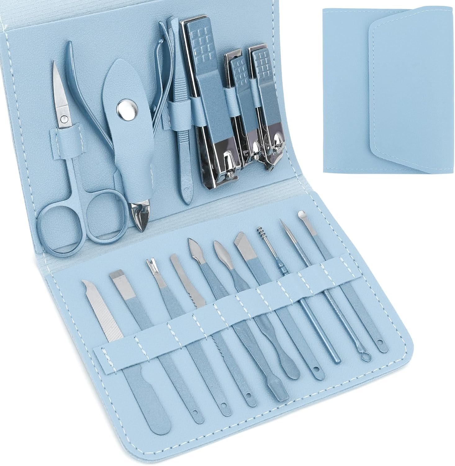 Nail Set,Toenail Clippers,Nail Kit for Beginners with Everything,Nail Scissors,Nail Clippers for Seniors,Manicure and Pedicure Kit,Nail Care Kit,Manicure Set Women,Tweezers for Men,Metal Nail File - Image 2