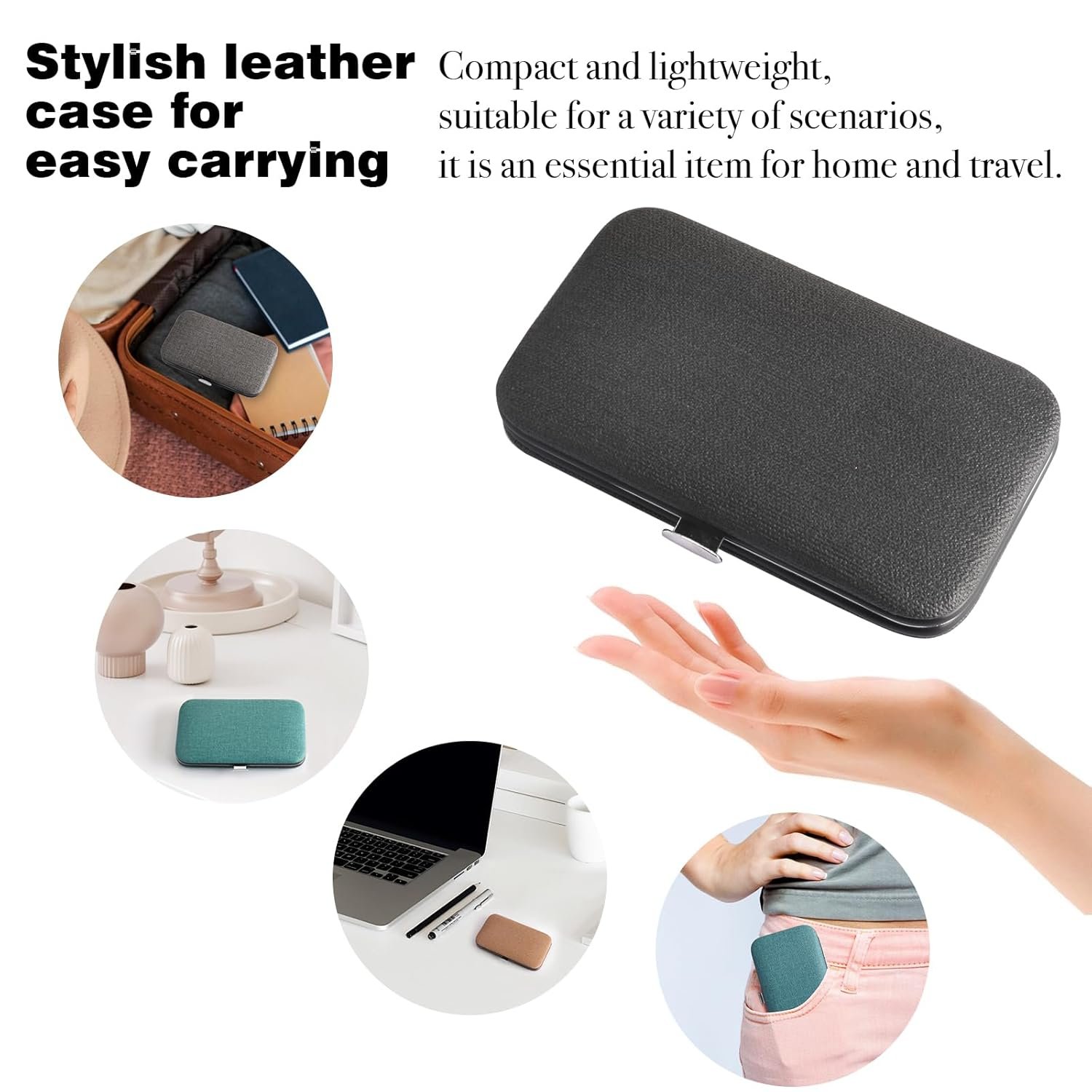 Manicure Pedicure Set Personal Care Nail Clipper Kit 7 PCS Manicure and Pedicure Kit Nail Care Kit for Men Suitable for Travel(Black) Present for Men Husband Boyfriend Parent - Image 7