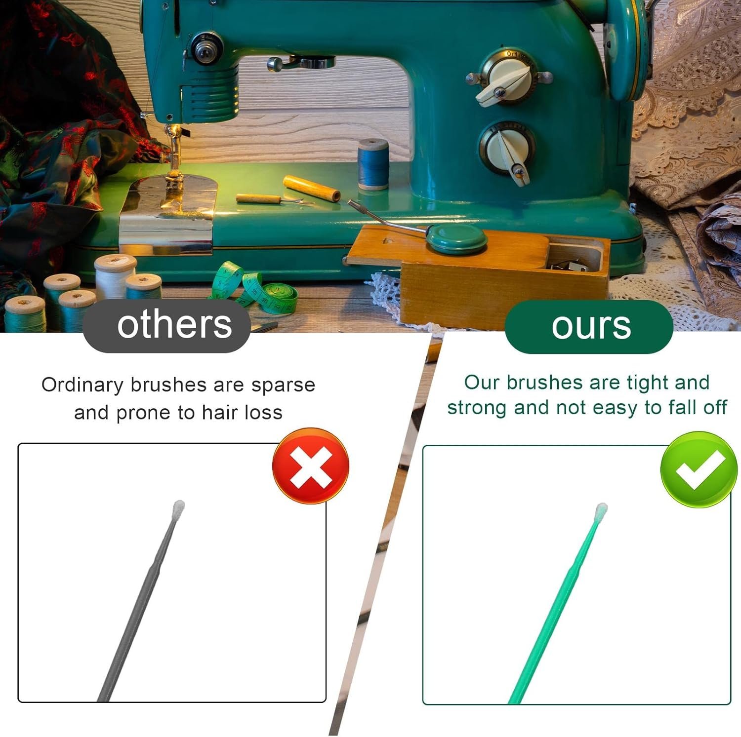 200 Pcs Sewing Machine Cleaning Brushes Tool Kit, Disposable Bendable Pointed Tips Clean Sticks Multi-Purpose Long-Handled Cleaning Swabs for Makeup Cleaning Charging Port Sewing Machine Paint - Image 5