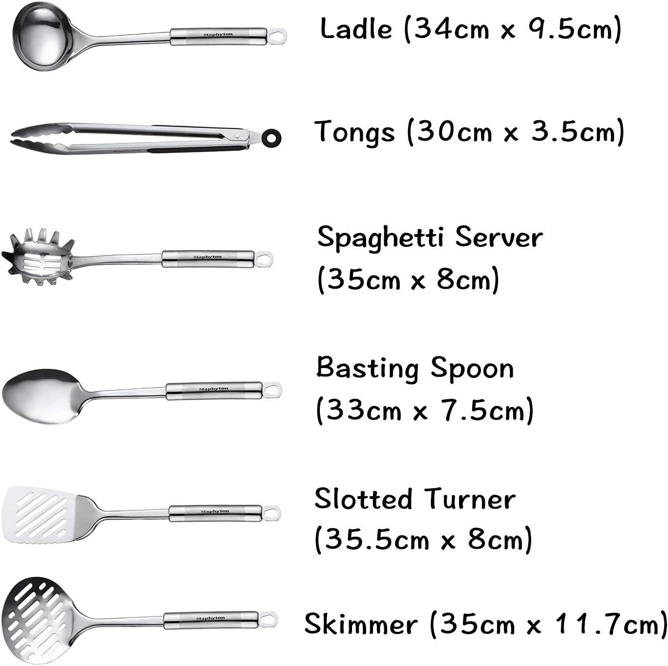 Cooking Utensil Set, 11 PCS Stainless Steel Kitchen Utensil Set, Nonstick Kitchen Gadgets Cookware Set with Spatula - Image 3
