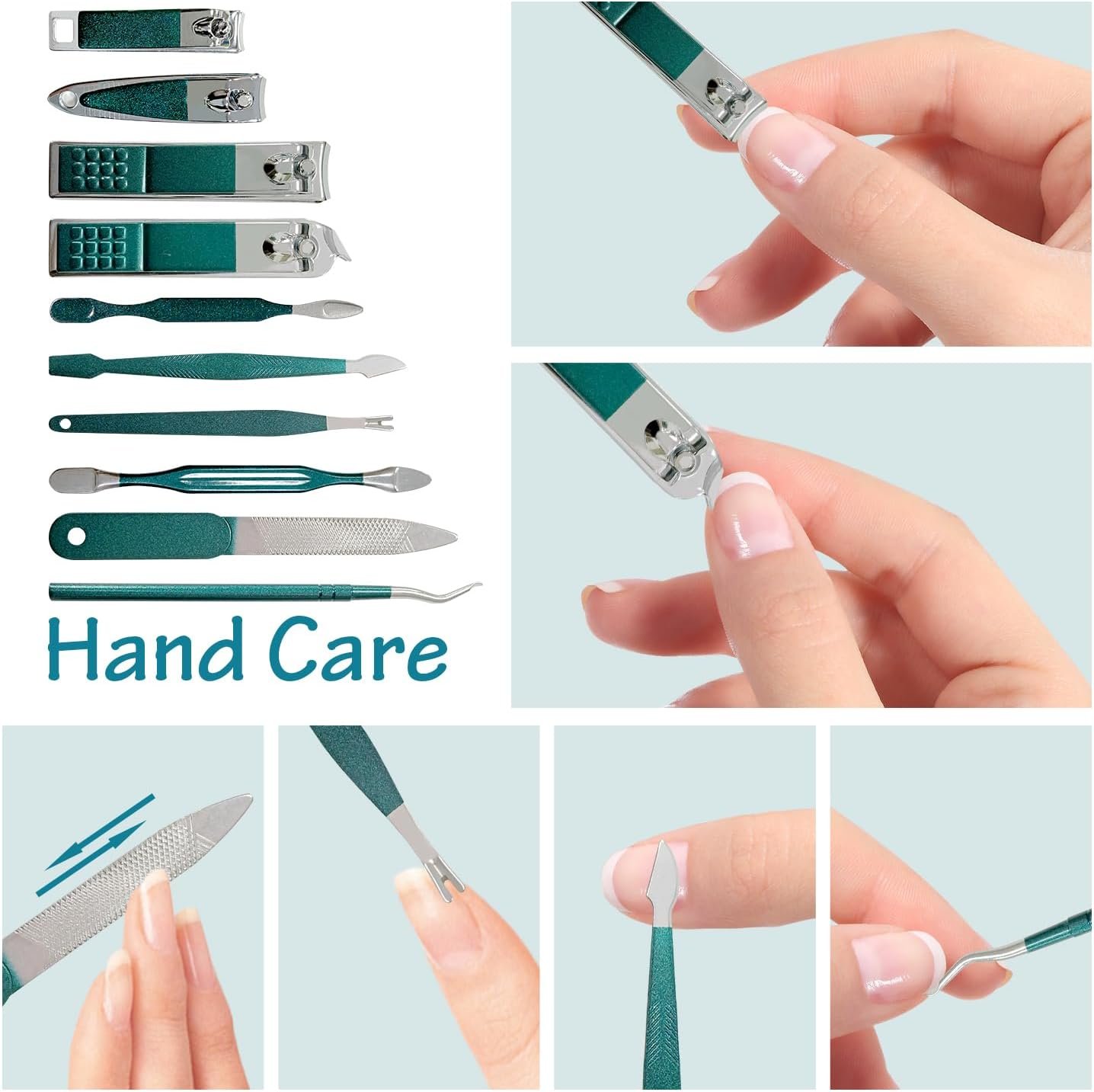 Manicure Set Professional Nail Clippers Pedicure Kit, 30 Pieces Stainless Steel Nail Care Tools Grooming Kit with Luxurious Travel Leather Case for Men and Women - Image 5