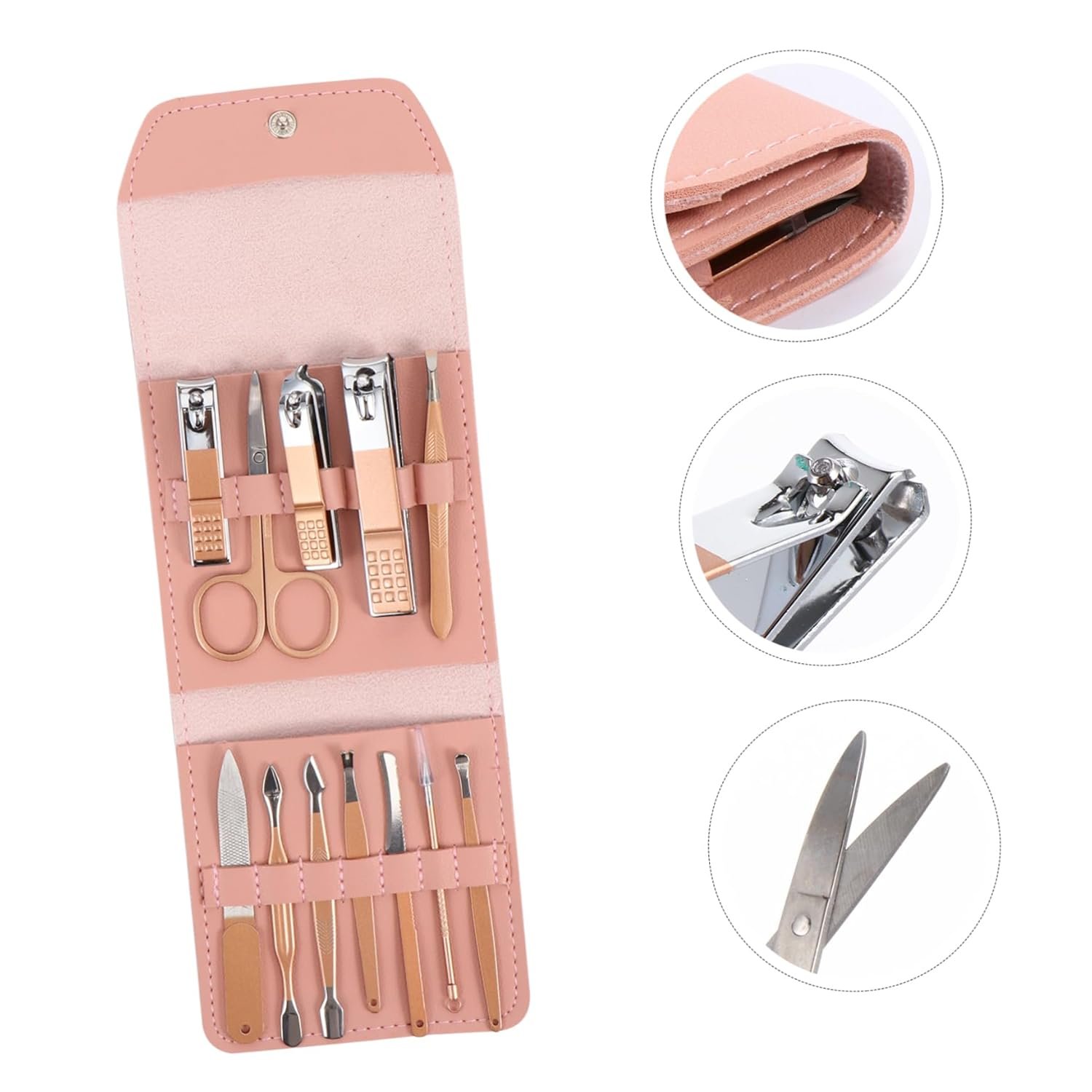 1Set Rose Gold Manicure Kit Nail Care Tools for Home Travel Professional Nail Clippers Scissors for Men Women and Families - Image 6