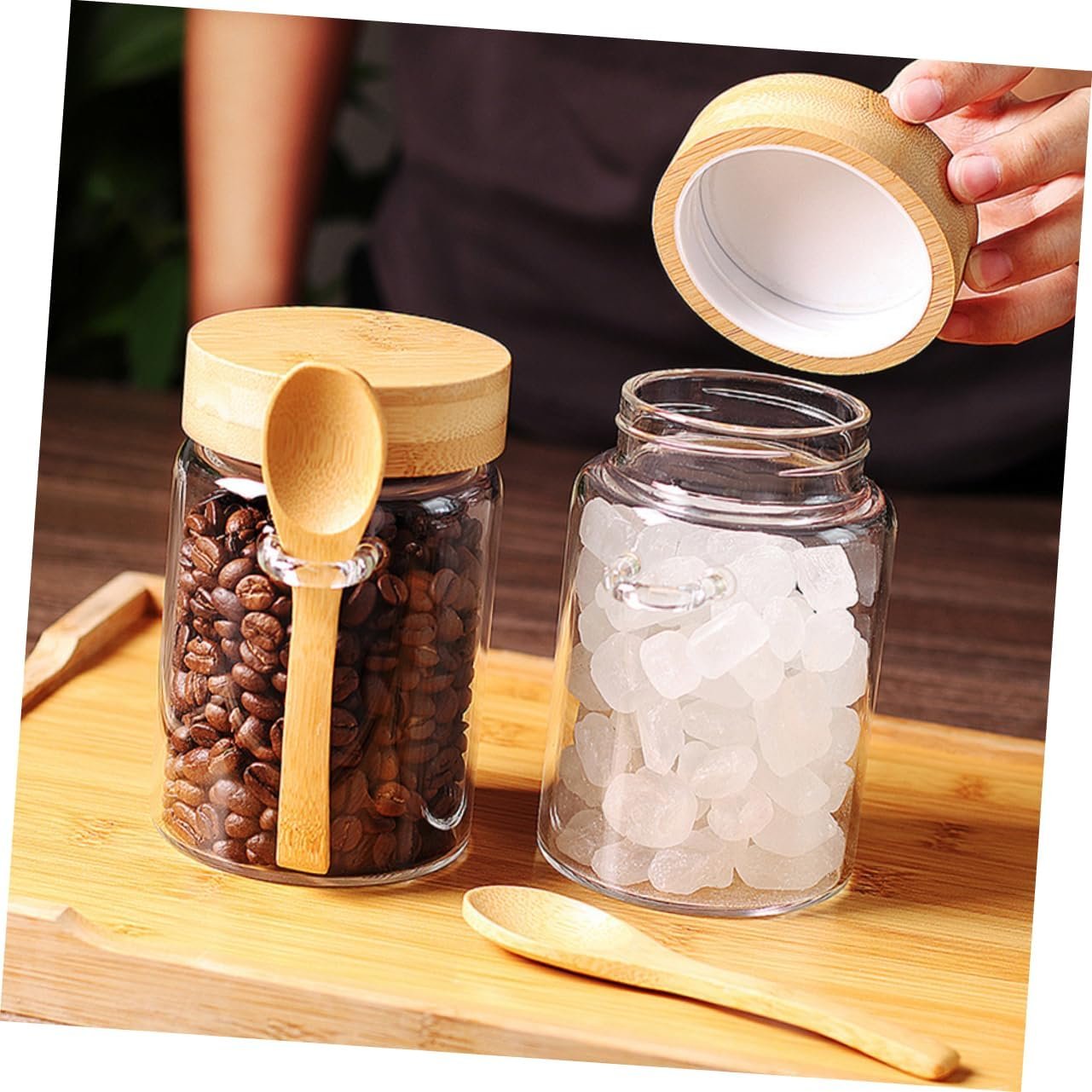 Glass Food Storage Jar with Lid Airtight Container for Beans Oats and Snacks Easy Access Wide Mouth Design for Kitchen and Home Use - Image 3