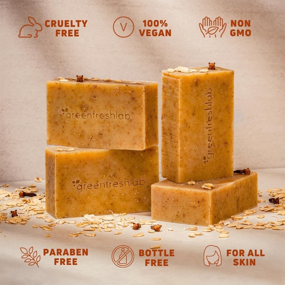 Clove & Cinnamon Exfoliating Soap Bar, Moisturazing and Gentle Cleansing Scrub for Men or Women with Organic Oatmeal, Vegan, All-Natural, Organic Oils, Vegan & Chemical-Free, 4 oz - Image 10