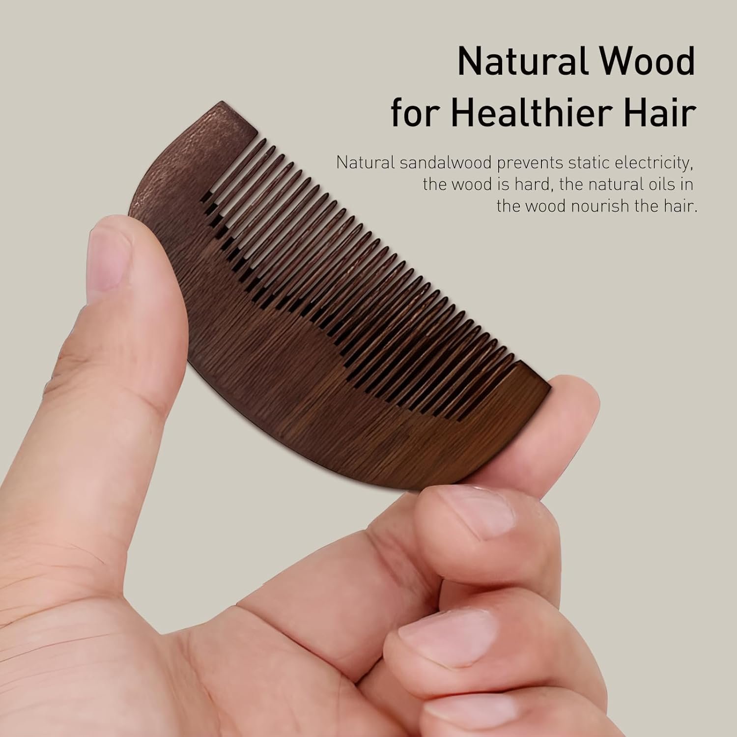 Beard & Mustache Wood Comb - Ideal for Oils and Balms, Anti-Static for All Beard Types, Pocket-Sized - Image 5
