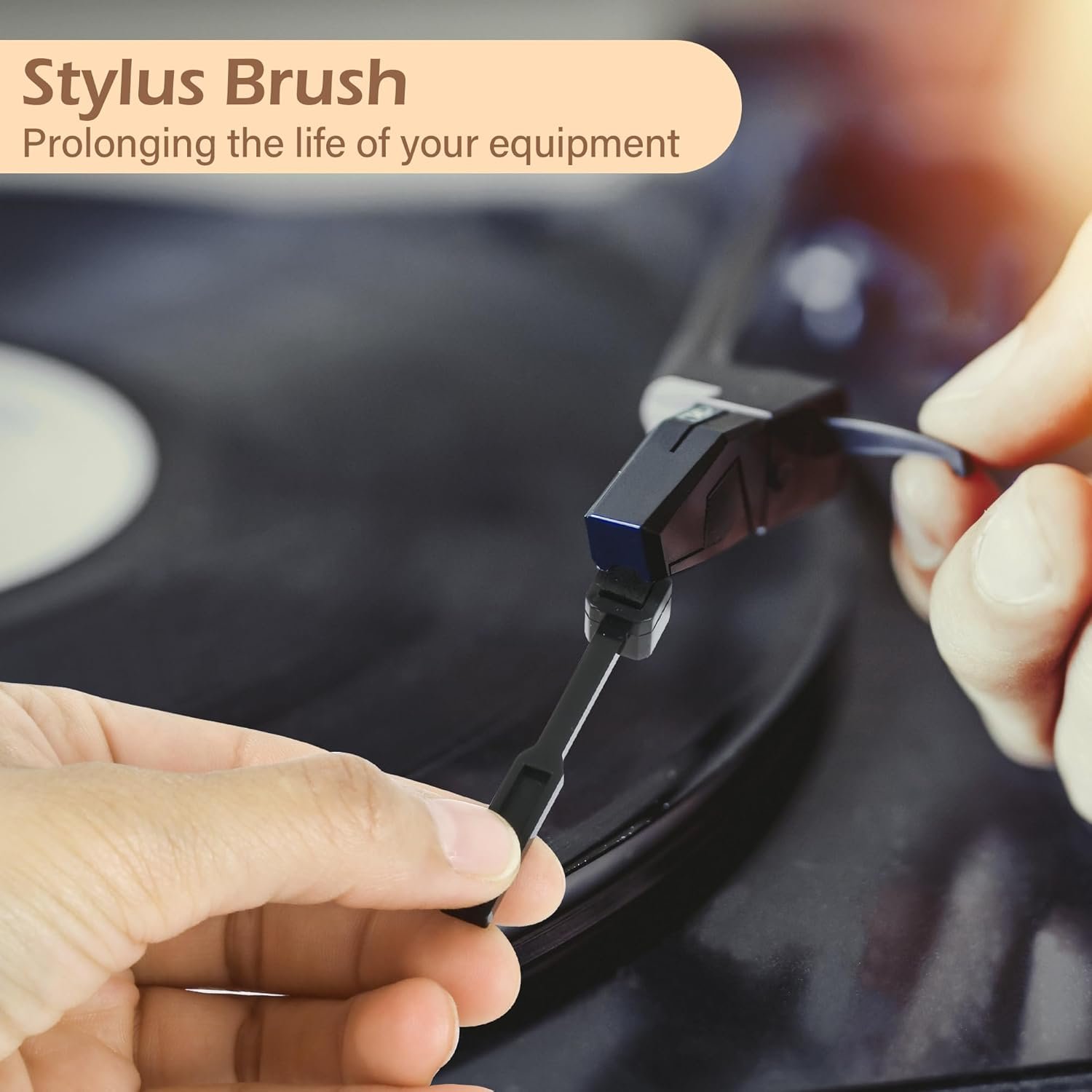 5 in 1 Vinyl Record Cleaning Solution Kit, Includes Soft Velvet Record Brush, Vinyl Cleaning Liquid, Stylus Cleaner & Brush and Carry Pouch - Image 6