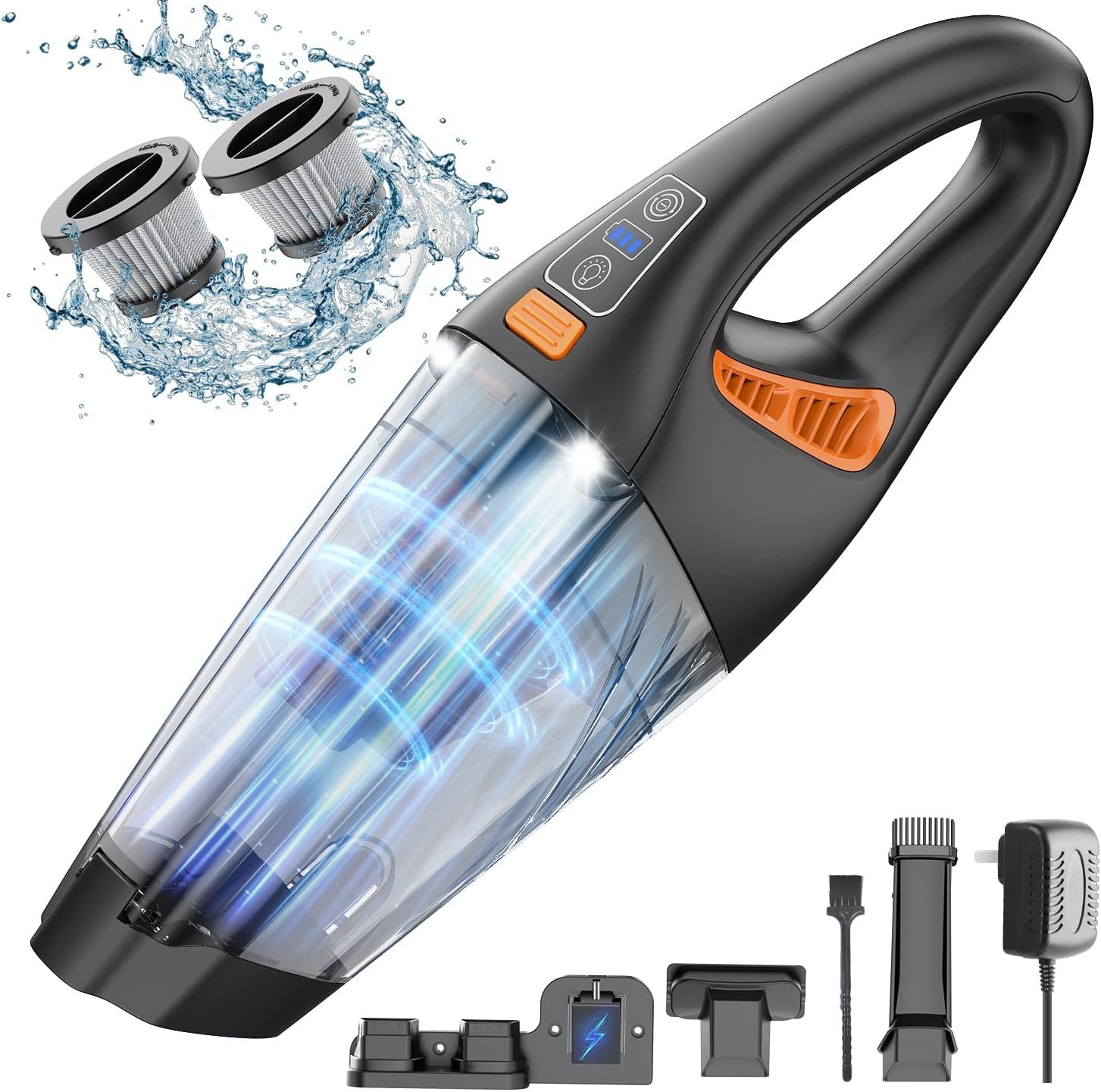 Handheld Vacuum Cordless, 18000Pa 160W Hand,30Min Car Vacuum Portable Cordless Rechargeable High Power Lightweight LED Light Fast Charge Vacuum Cleaner for Car Home - Image 2