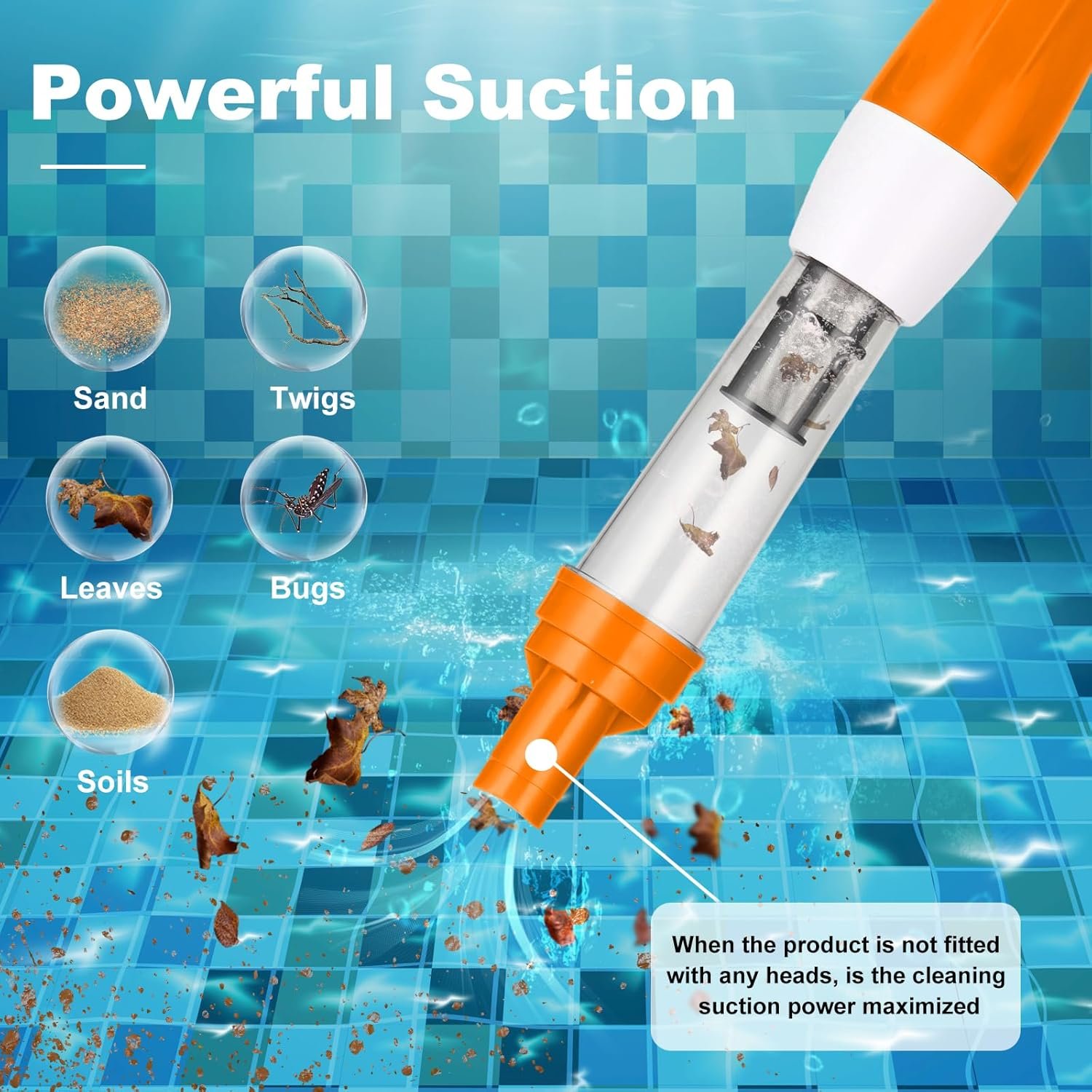 3 in 1 Cordless Rechargeable Pool Vacuum, Handheld Pool Cleaner Ideal for Spas, Hot Tubs and Small Pools for Sand and Debris 2025 New - Image 5