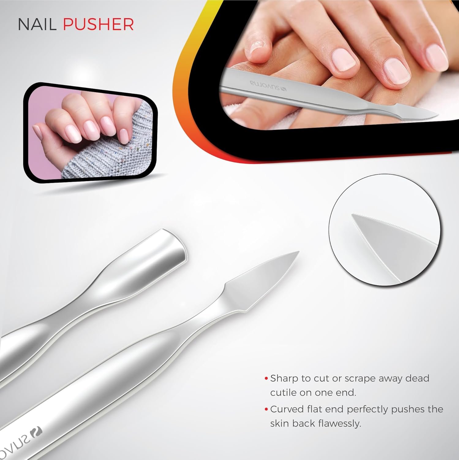 Manicure Kit for Women with Nail Clippers, Nail Scissors, Cuticle Pusher, Nail File & Tweezer - Made with Stainless Steel - Professional Nail kit for Adults, Seniors, Women, and Men. (5 Pcs) - Image 7