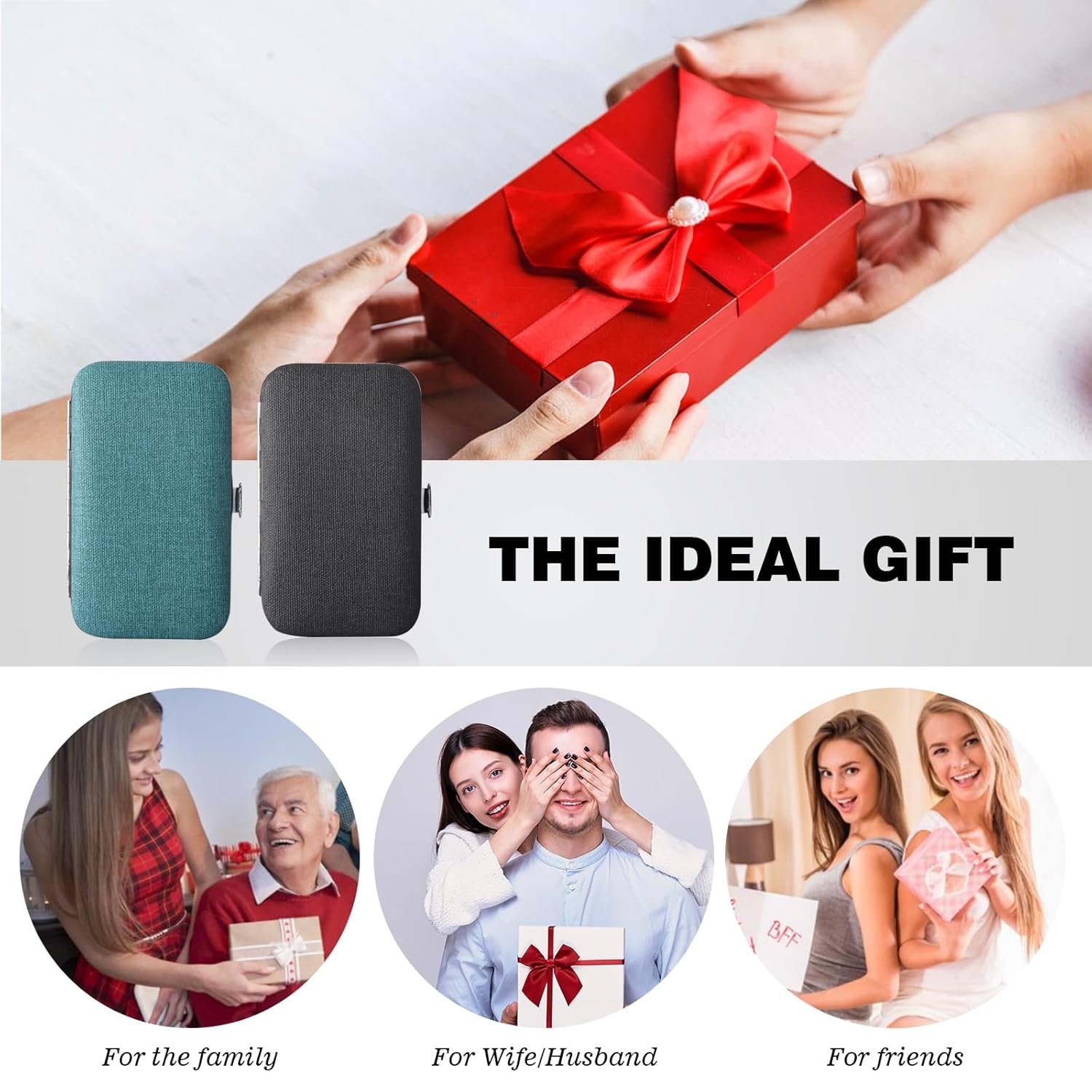 Manicure Pedicure Set Personal Care Nail Clipper Kit 7 PCS Manicure and Pedicure Kit Nail Care Kit for Men Suitable for Travel(Black) Present for Men Husband Boyfriend Parent - Image 8