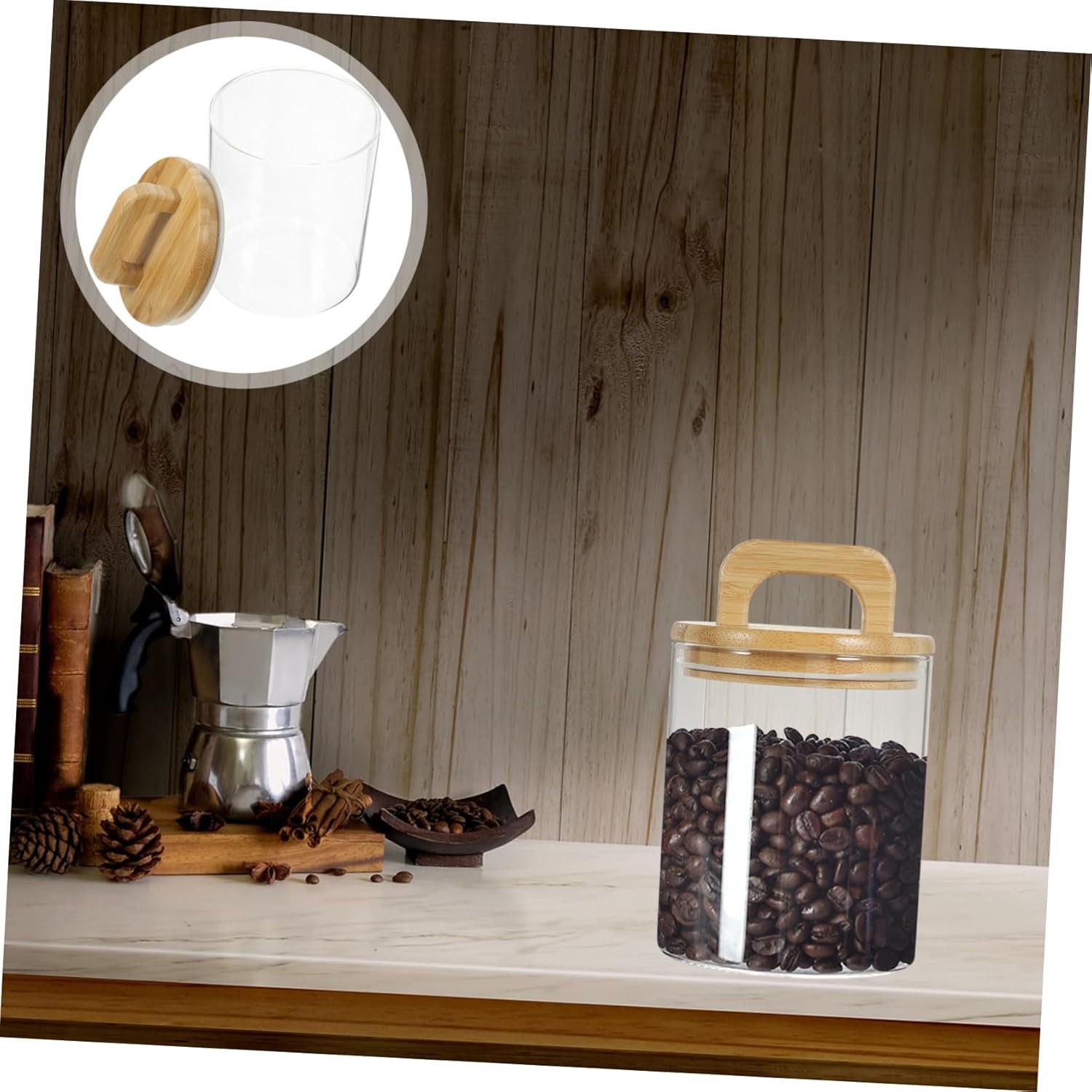 Airtight Glass Storage Jar with Lid Clear Coffee Bean Container Handy Kitchen Canister for Food Storage and Design - Image 6