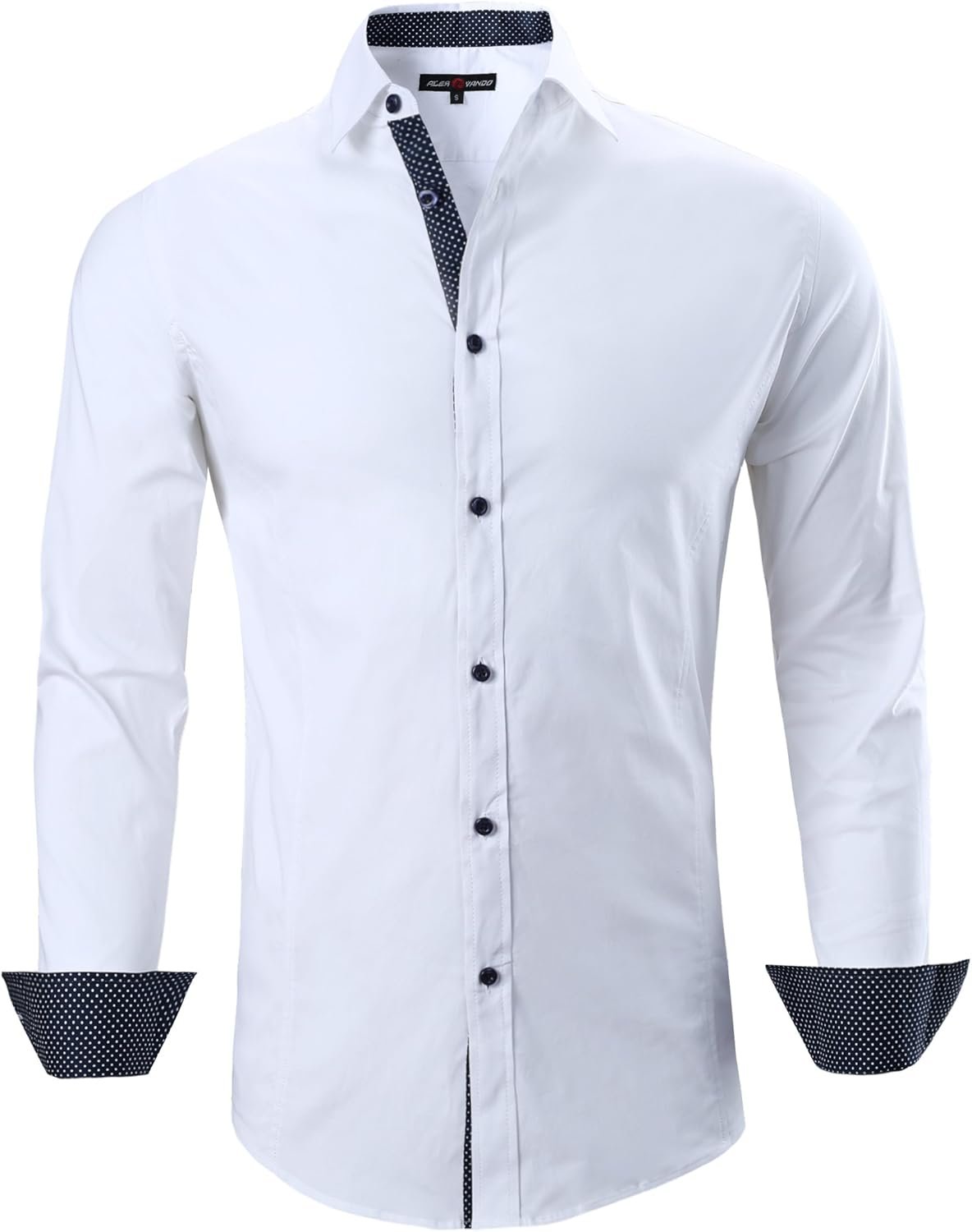 Alex Vando Mens Dress Shirts Regular Fit Long Sleeve Stretch Business Dress Shirts for Men - Image 2