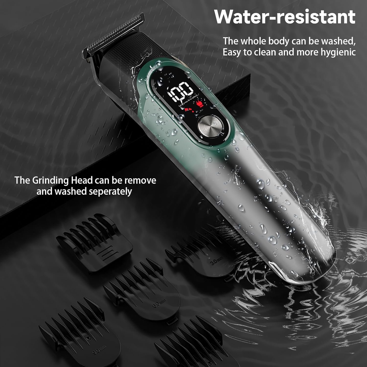 Beard Trimmer for Men, Hair Clippers for Men 5 in 1 Grooming Shaving Kit for Face, Mustache, Body, Ear, Nose, Waterproof Cordless Barber Clippers for Hair Cutting 822 Cyan - Image 4