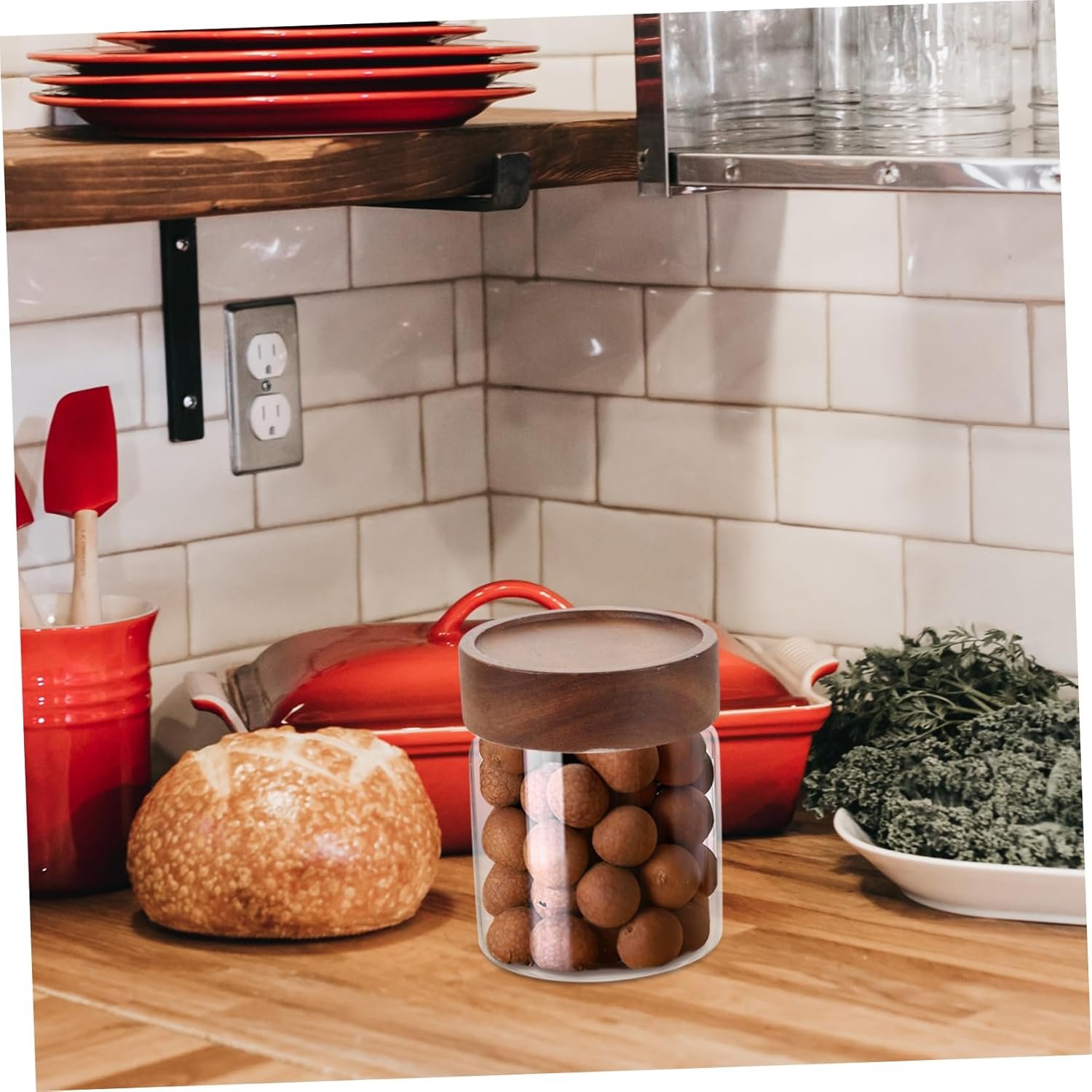 Airtight Glass Storage Jar with Lid Transparent Canister for Coffee Beans Dry Foods and Pantry Organization High Borosilicate Glass Design - Image 7