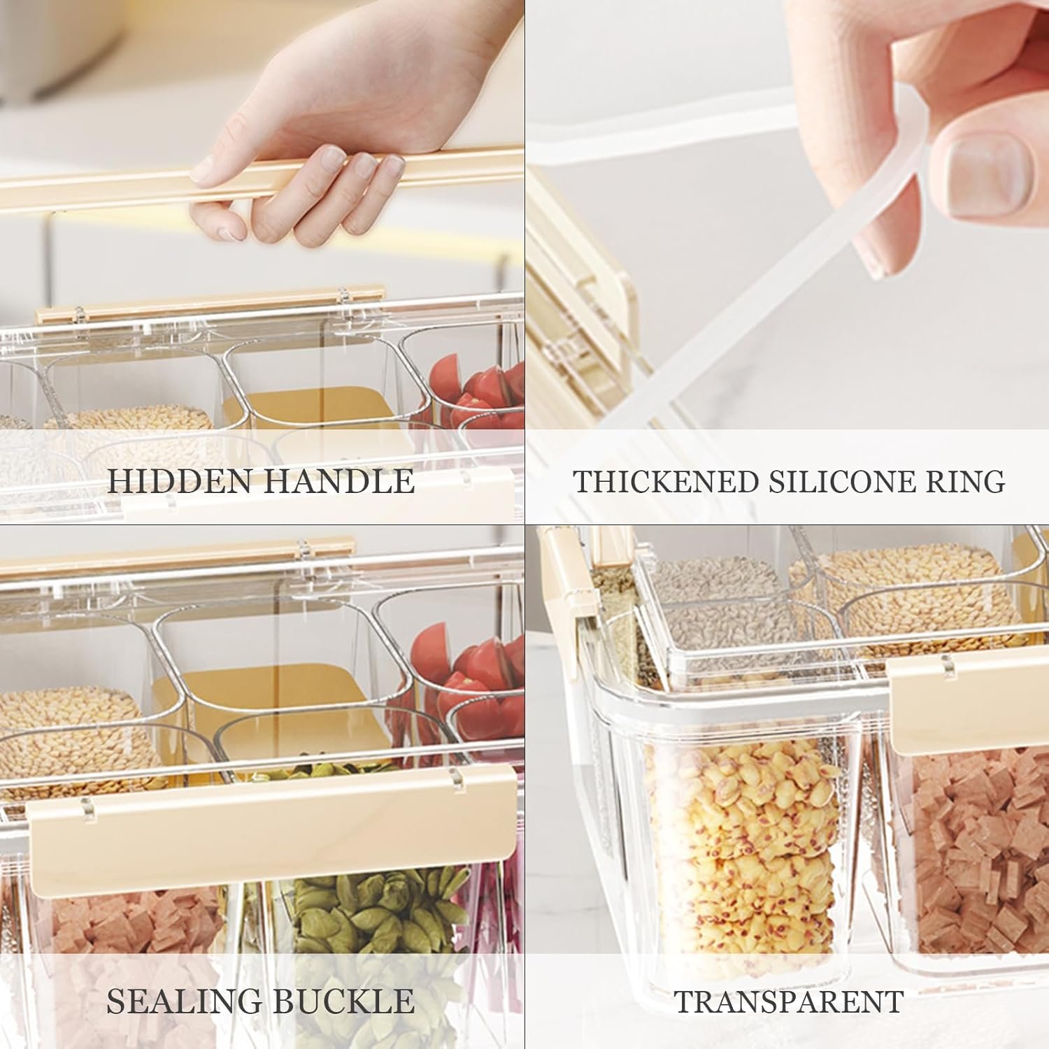 MineSign 3Pack Snackle Box Container Set Divided Food Serving Tray with Handle Clear Snack Platters for Candy, Fruits, Nuts Portable Storage Container for Meal Prep, Travel, Parties - Image 6