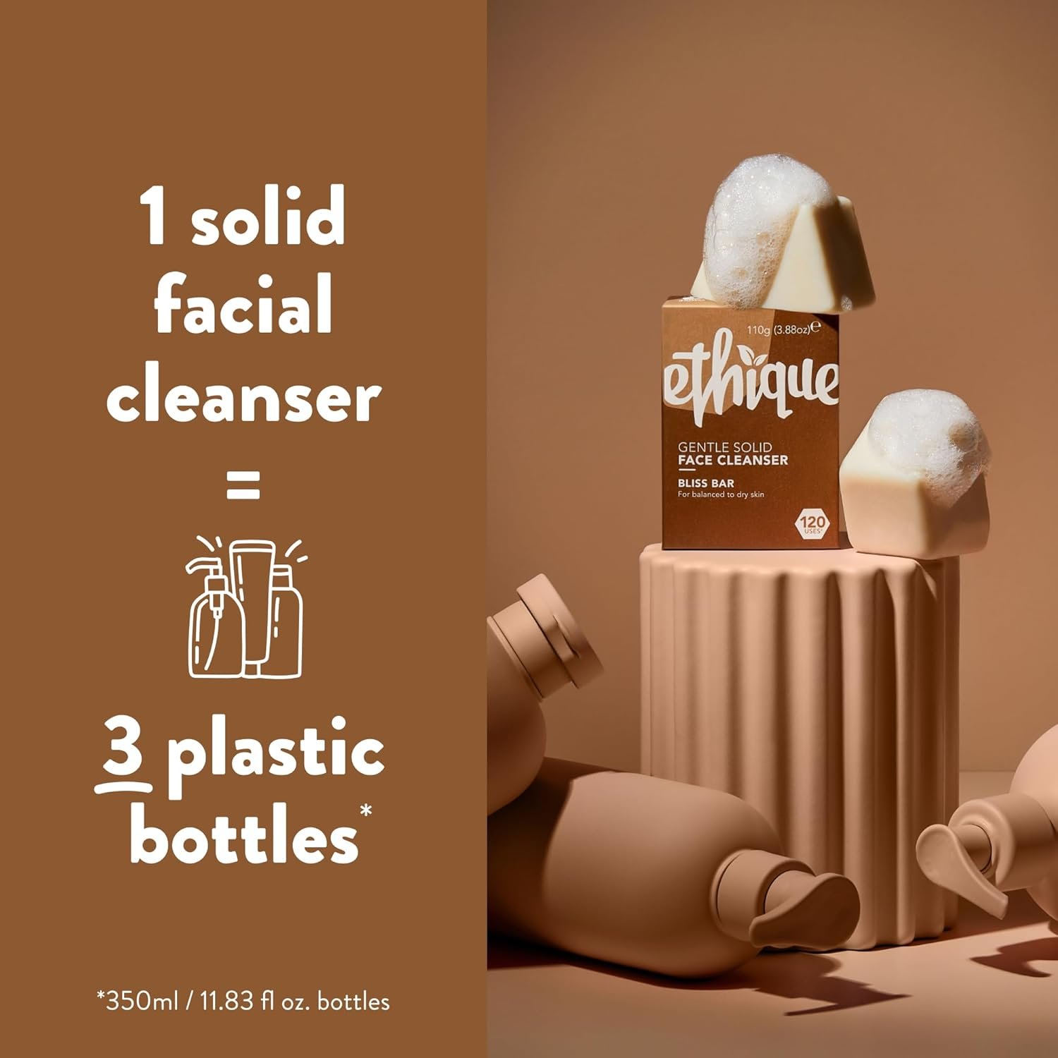 Ethique Gentle Solid Face Cleanser for Balanced to Dry Skin - Bliss Bar - Plastic-Free, Vegan, Cruelty-Free, Eco-Friendly, 3.88 oz (Pack of 1) - Image 5