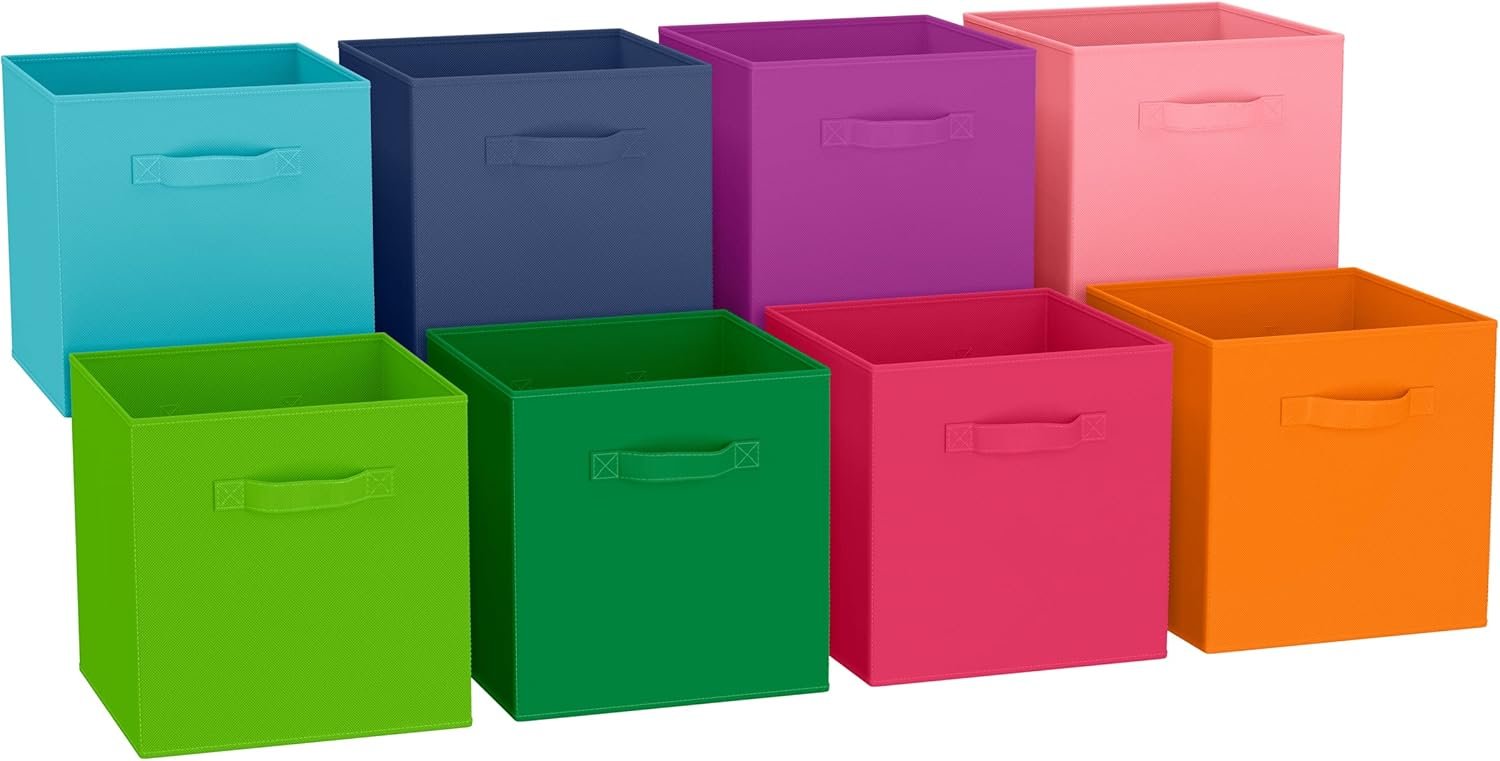 NEATERIZE 11 Inch Cube Storage Bins For Kids - Set of 8 - Fits Into Most Storage Cubes Organizer, Perfect For Toy, Clothing, nursery or General Closet Organization - Image 2