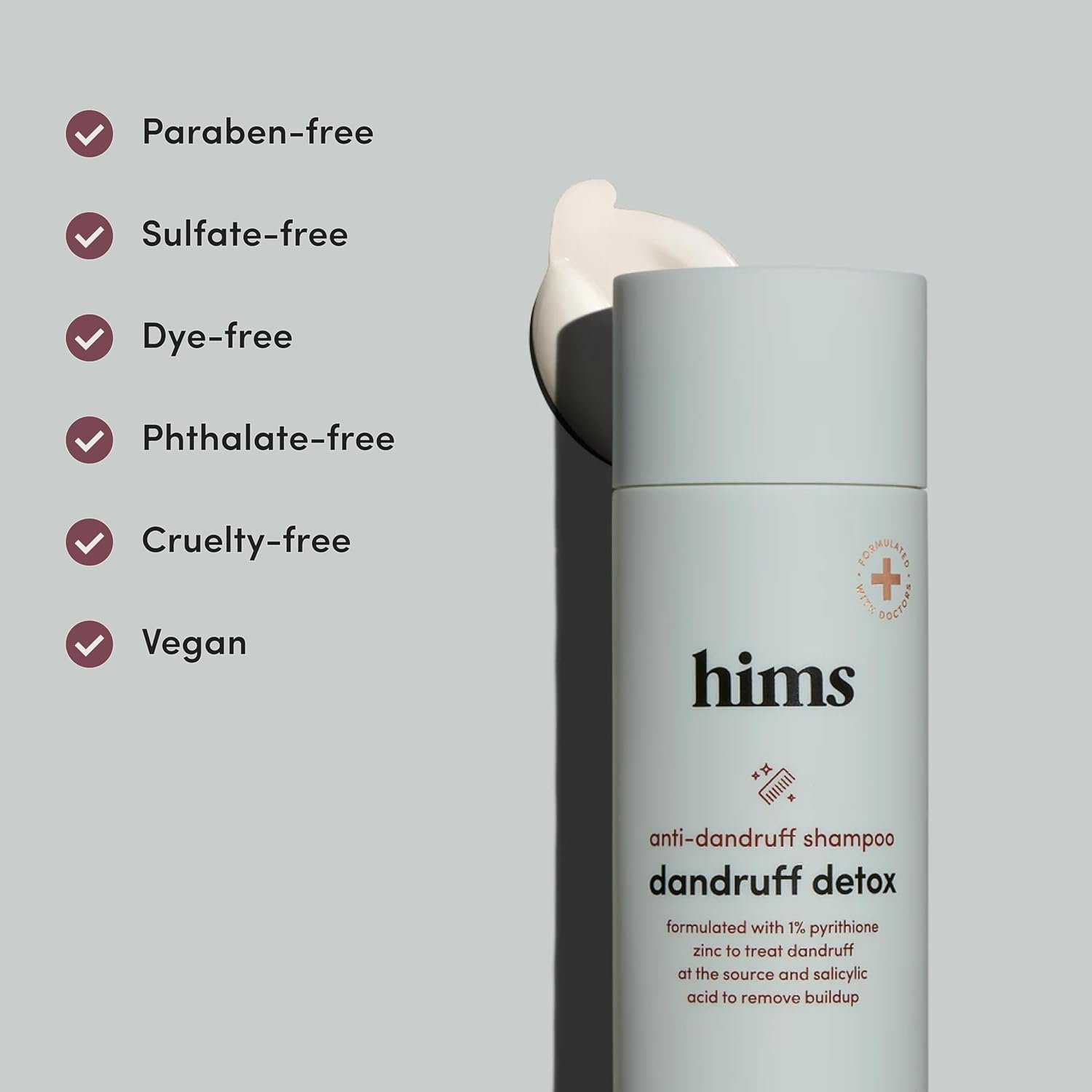 hims Dandruff Detox Anti Dandruff Shampoo, 2 Pack - Anti Dandruff Shampoo for Dry, Itchy Scalp with Pyrithione Zinc 1% and Argan Oil - Paraben Free, Sulfate Free - Evergreen Mint - 2 x 6.4 fl oz - Image 7