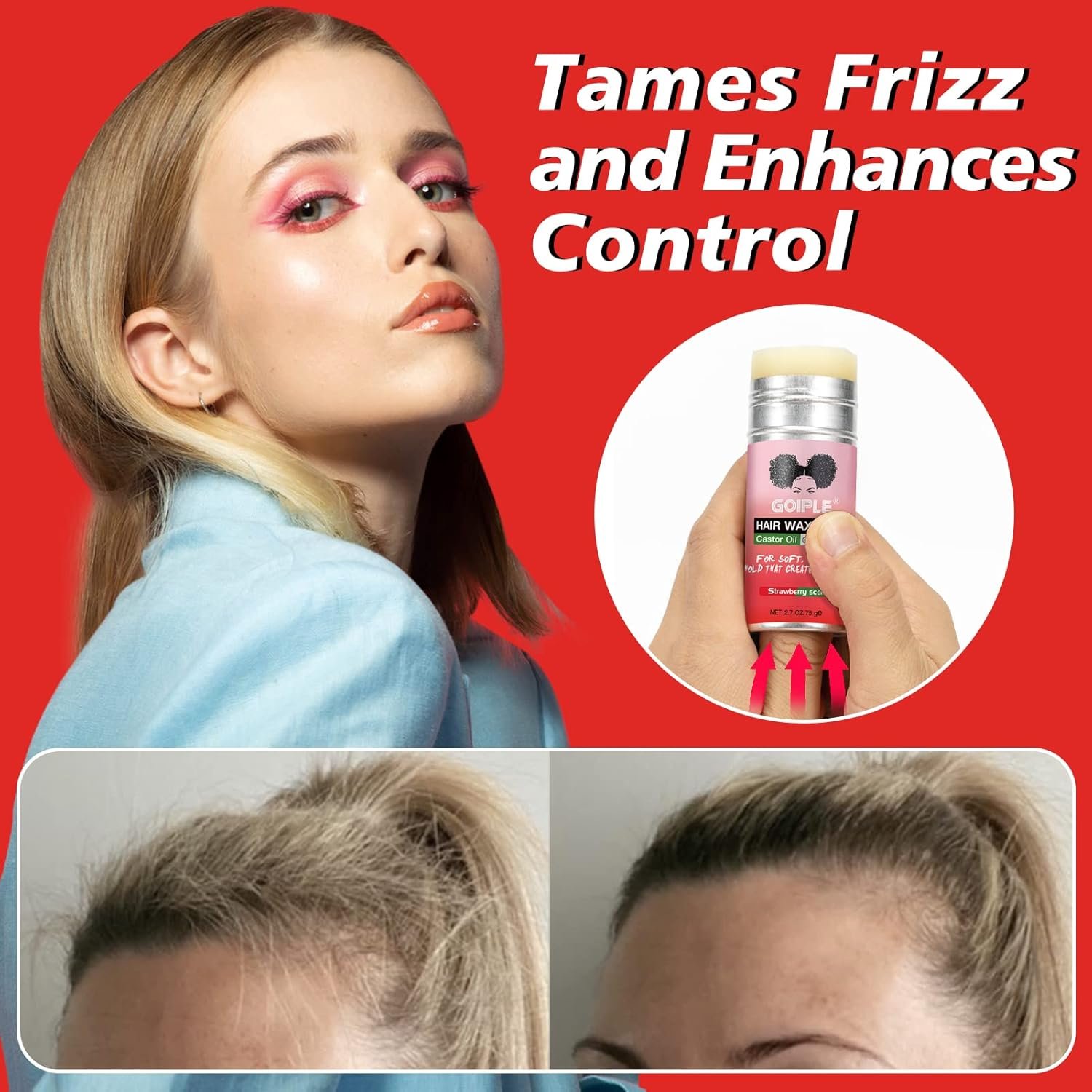 Long-Lasting Hair Pomade and Styling Wax Stick for Black Hair, Wigs, Smoothing & Slick Finish, Edge Frizz Control (2.7 + 2.7 oz) - Image 4