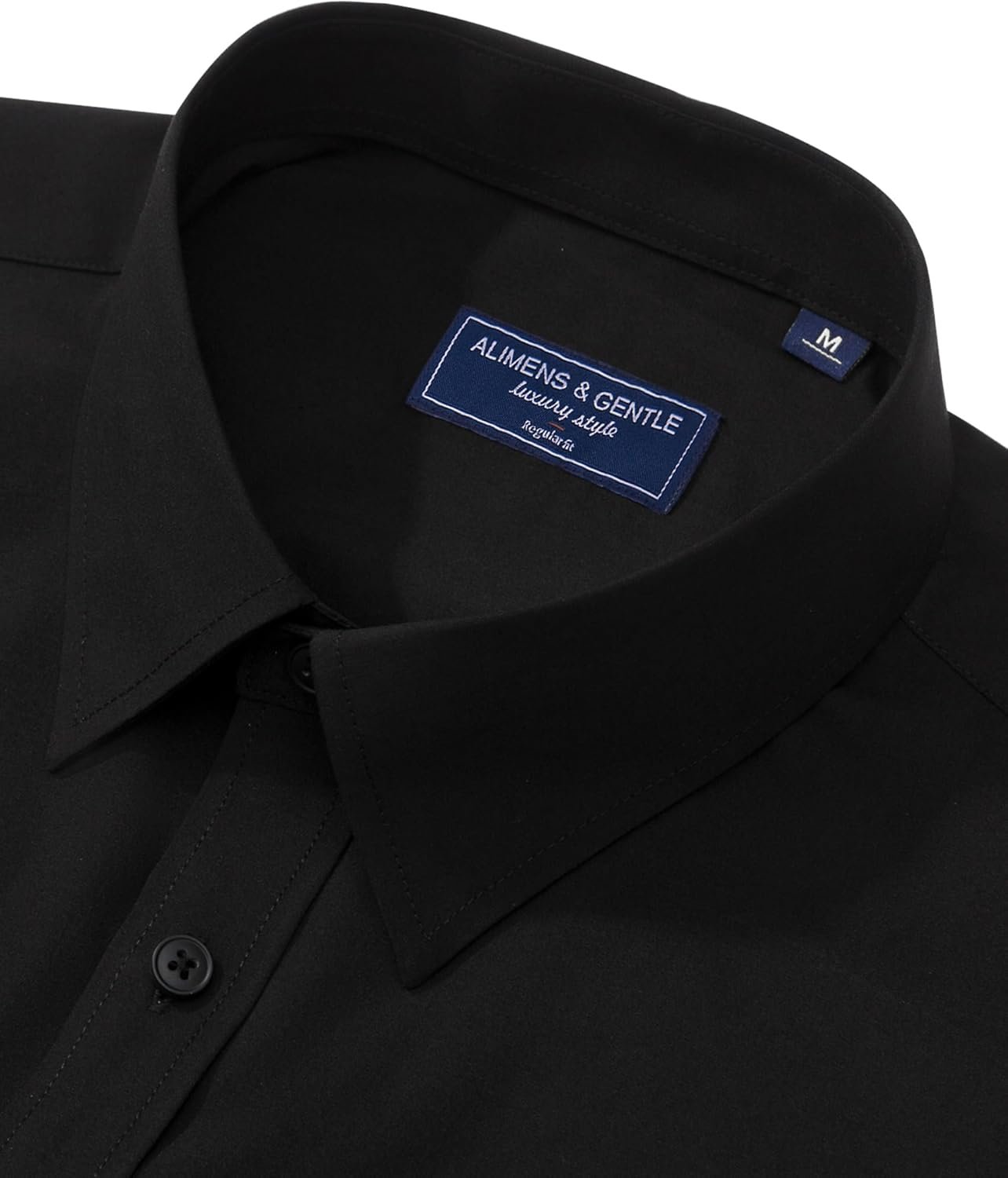 Alimens & Gentle Men's Dress Shirt Regular Fit Stretch Stain Shield Long Sleeve Solid Business Wedding Button Down Shirts - Image 5