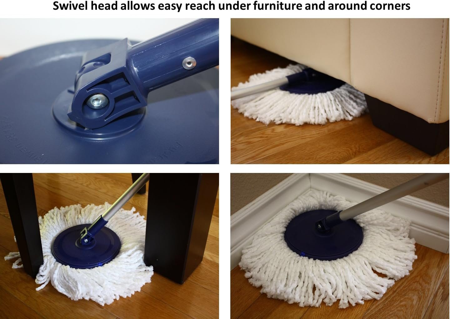 Twist and Shout Mop - Award Winning Original Hand Push Spin Mop with 2 Microfiber Mopheads - Image 5