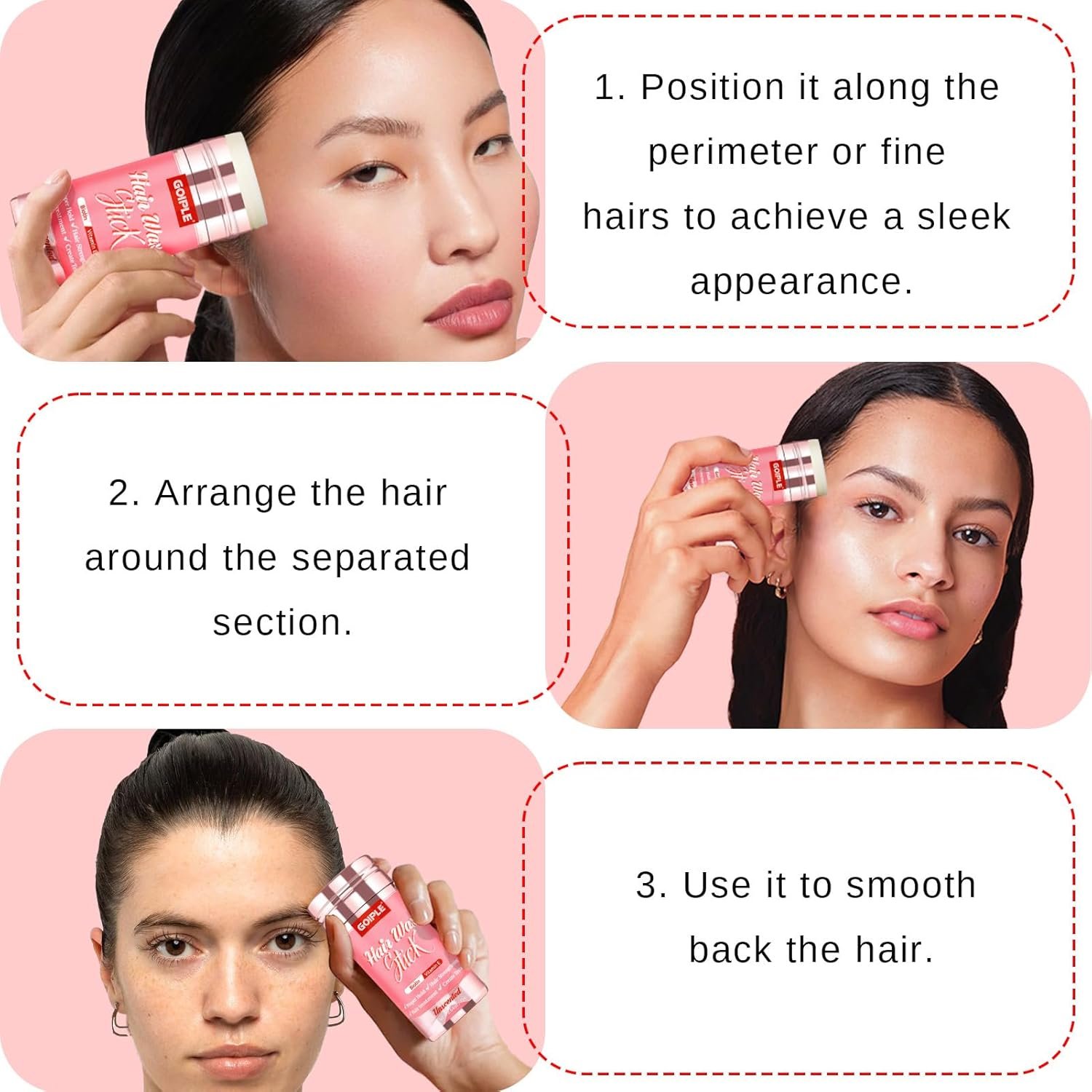 Hair Wax Stick Silk Stick Wax for Adult & Kids, Long-Lasting Styling Stick, Hair Pomade Wax Smoothing for Natural Hair or Wigs, Styling Wax for Fly Away & Edge Frizz Hair No Residue No Greasy - Image 6