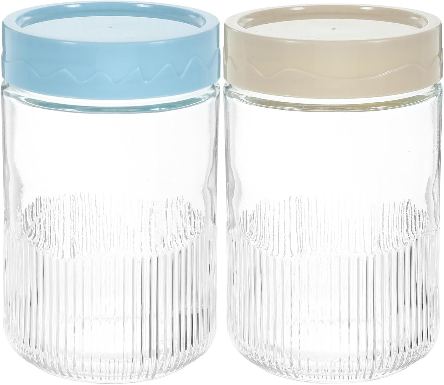 Mobestech 2pcs Glass Airtight Canister for Food Storage Kitchen Jars for Dried Fruits Tea Glass Seal Lid for Pantry Organization - Image 2