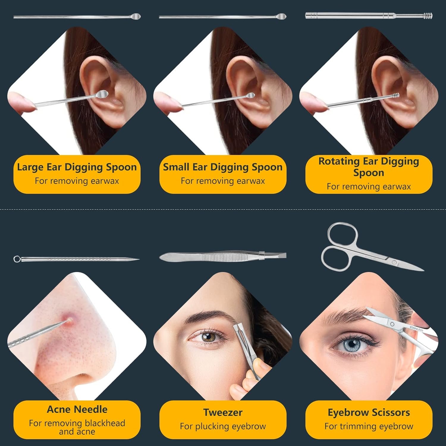 Manicure Set - Cuticle Remover Cream, 19Pcs Nail Clipper Pedicure Kit, Professional Grooming Kit with Black Luxurious Travel Case, Stainless Steel Nail Kit for Men Women, Gifts for Women - Image 5