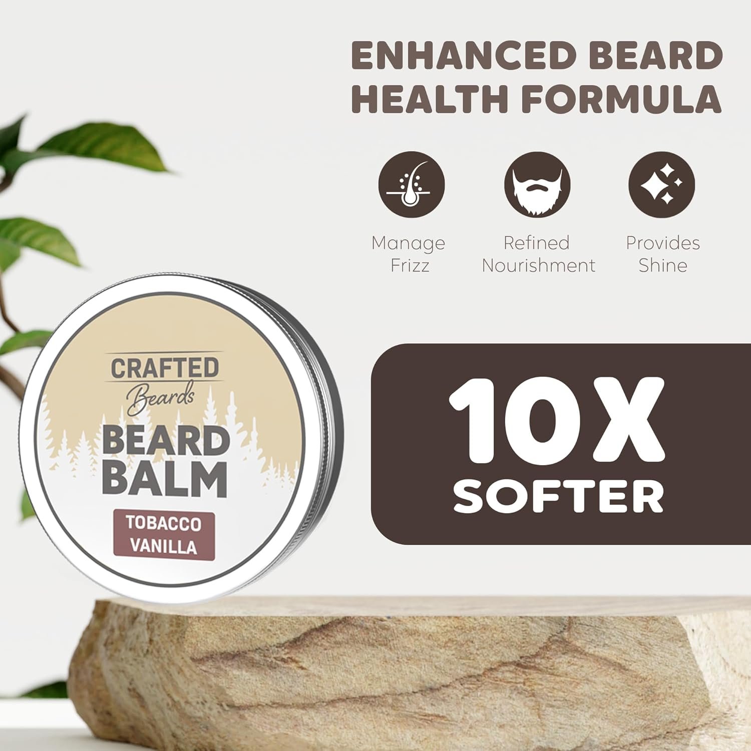 Beard Balm - Tobacco Vanilla Scent - 2oz Tin - Beard Wax - Light Hold - (TV) - Image 4