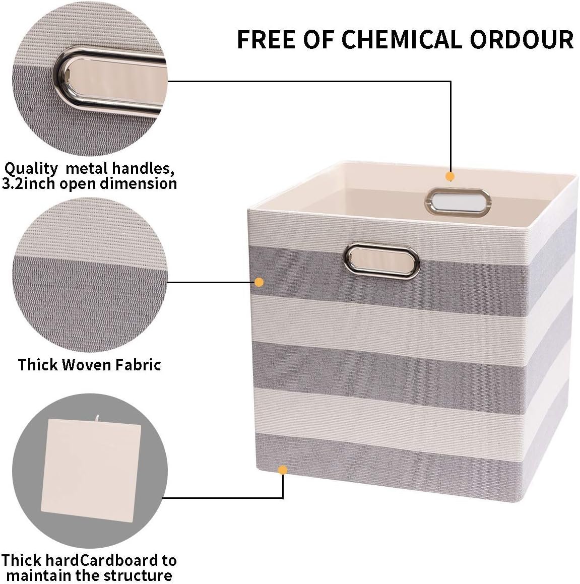 Posprica 3X Thicker Storage Bins Storage Cubes, 13×13 Fabric Storage Boxes Foldable Baskets Containers Drawers for Nurseries,Offices,Closets,Home Décor - Image 4