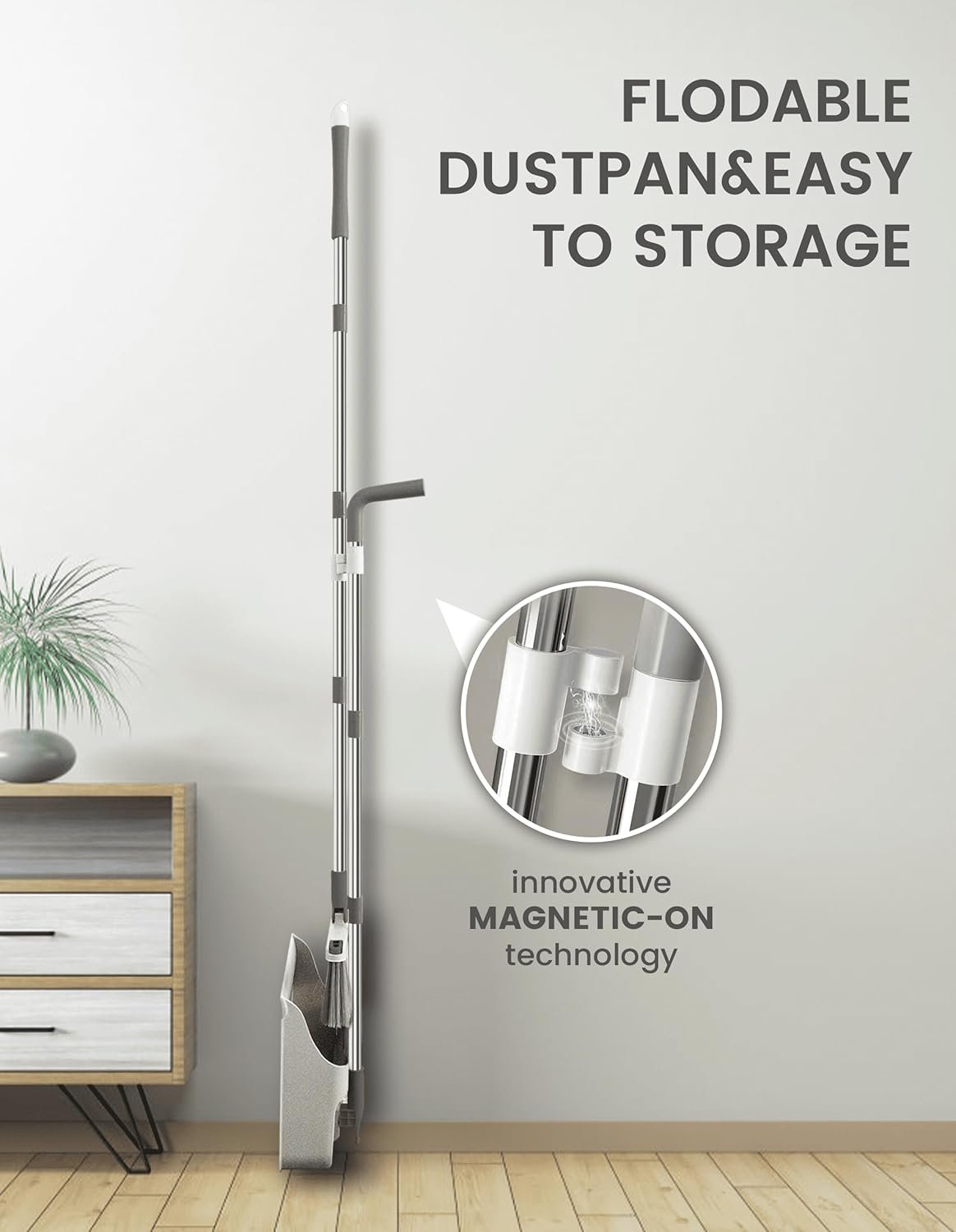 Broom with Dustpan Combo Set,51” Adjustable Long Handle,Broom and Dustpan,Durable & Versatile,All-in-One Effortless Cleaning for All Floors - Image 7