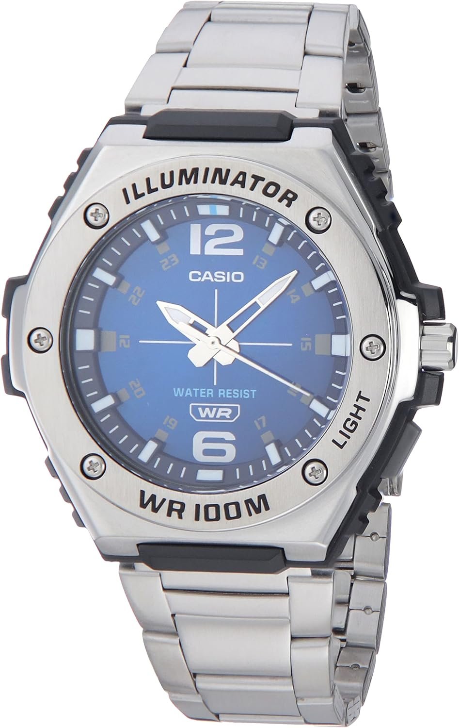 Casio MWA100H Series | Men’s Analog Watch |100M WR | Stainless Steel Bezel | LED Illuminator Backlight with Afterglow | Resin Band | 3 Hands (HR, MIN, SEC) | 3 Year Battery - Image 2