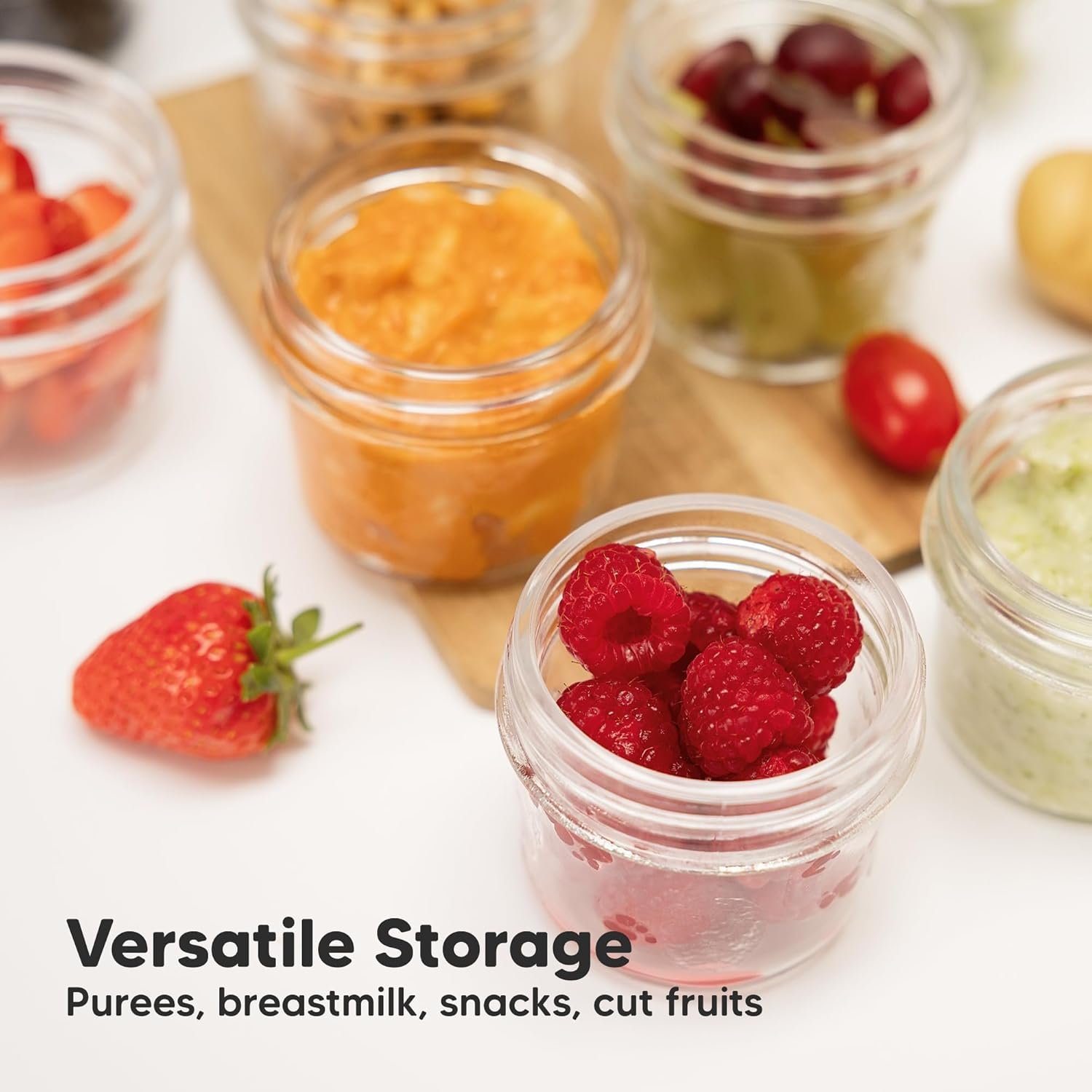 KeaBabies 6pk 4oz Glass Baby Food Containers with Lids - Leak-Proof, Microwavable Small Glass Jars, Baby Purees & Toddler Snack Storage Containers, BPA-Free, Dishwasher & Freezer Safe (Nord) - Image 9