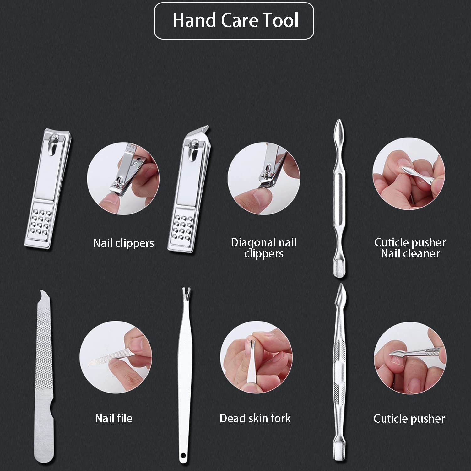 Manicure Set Nail Clippers Pedicure Kit 20 Pieces Stainless Steel Manicure Kit, Professional Grooming Kits, Nail Care Tools with Travel Case - Image 5