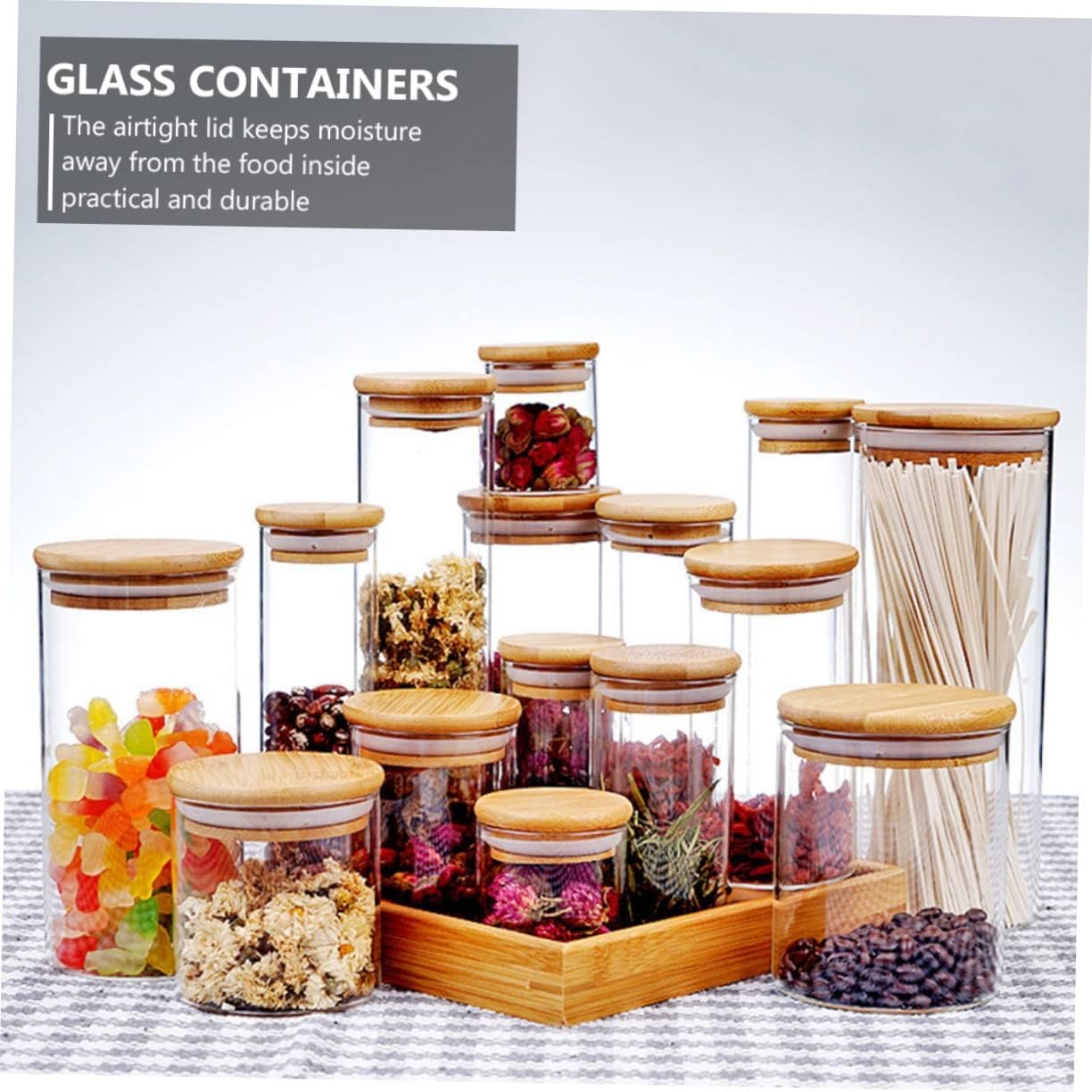 Luxshiny Glass Sealed Jar Set 350ml Storage Jars Clamp Lids for Airtight Storage of Cereals Tea Nuts - Image 5