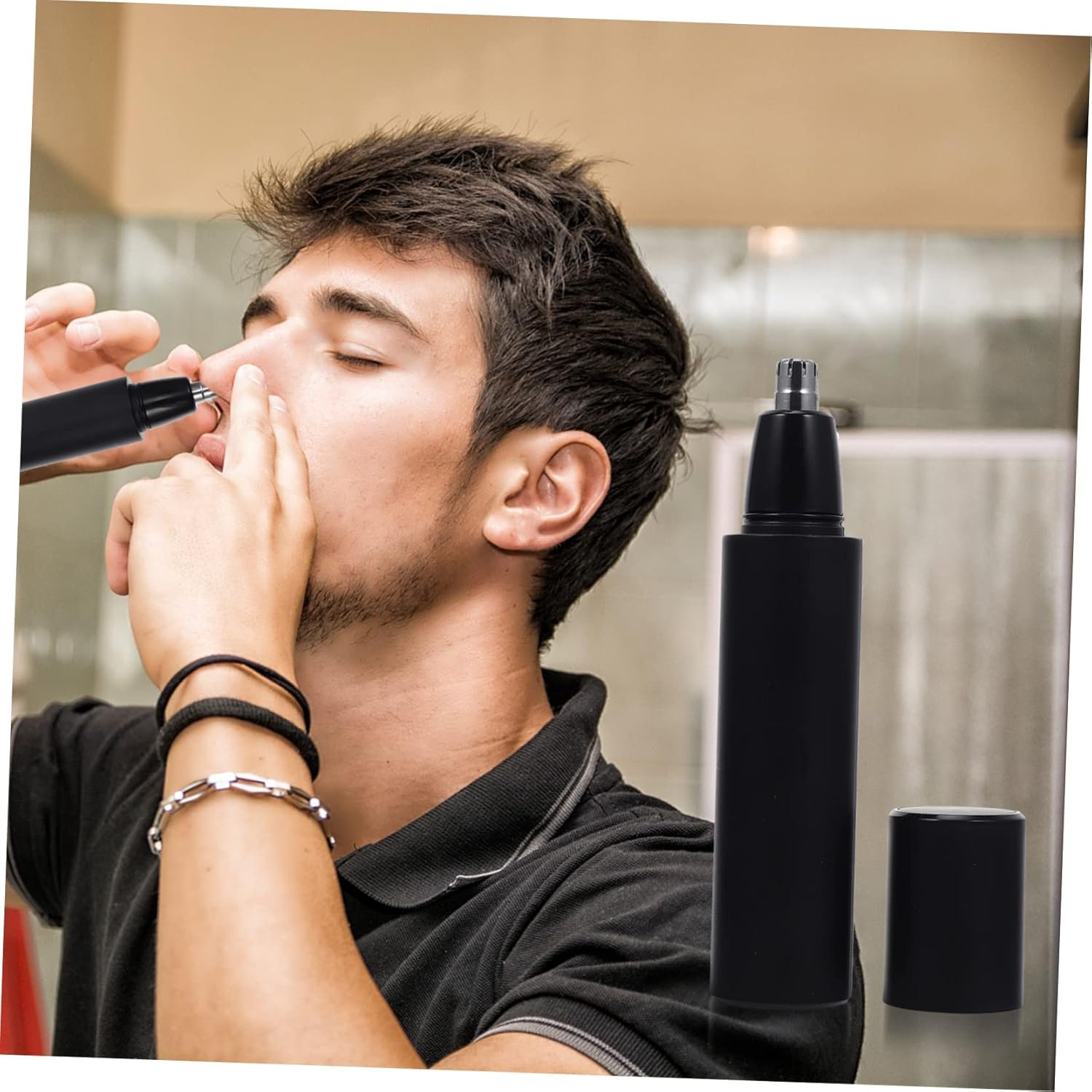 1Pc USB Rechargeable Nose Hair Trimmer Vibrissa Clipper for Men and Women Ergonomic Design Skin Friendly Lightweight Personal Care Device for Travel - Image 3