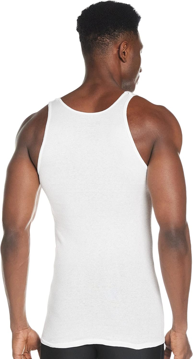 Hanes Men's, Moisture-Wicking Ribbed, Lightweight Cotton Tank Undershirts, Multi-Pack - Image 3