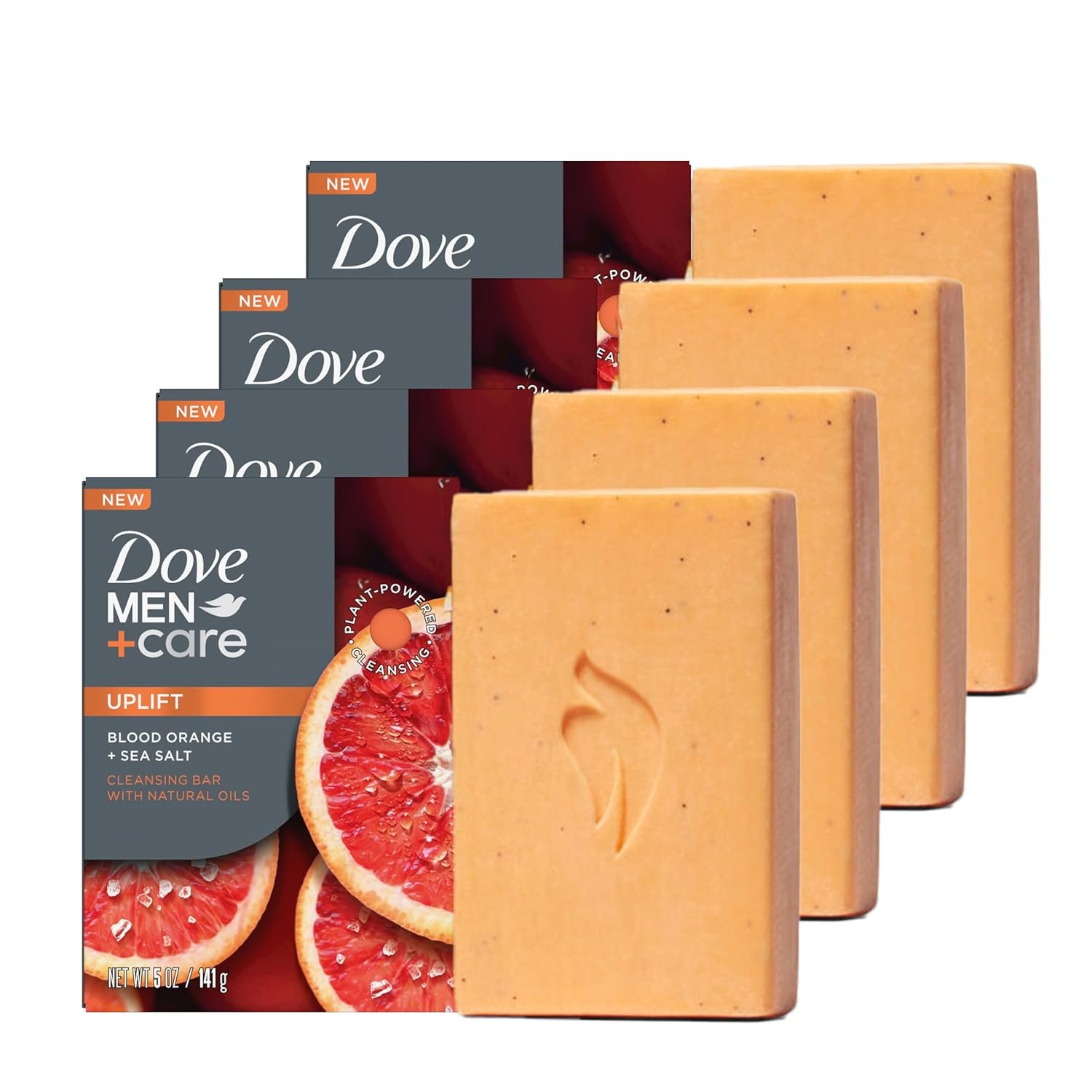 DOVE MEN + CARE Cleansing Bar Soap Blood Orange + Sea Salt 4 Bars to Rebuild Skin in the Shower, a 4in1 Hair, Body, Face & Shaving Bar with Plant-Based Cleanser and Natural Oils 5 oz - Image 2