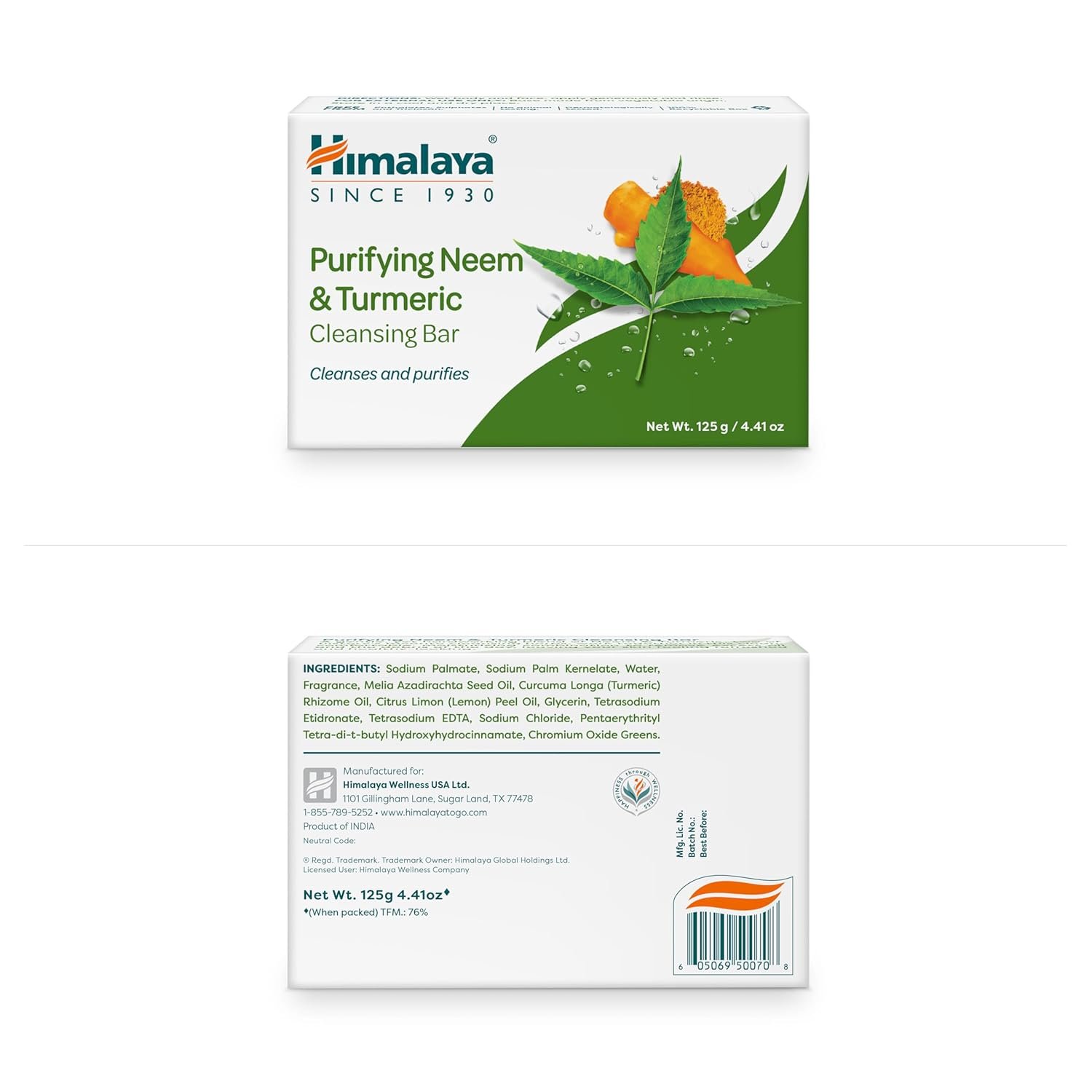 Himalaya Purifying Neem & Turmeric Cleansing Bar, Face and Body Soap for Soft and Clear Skin, 4.41 oz, 12 Pack - Image 3