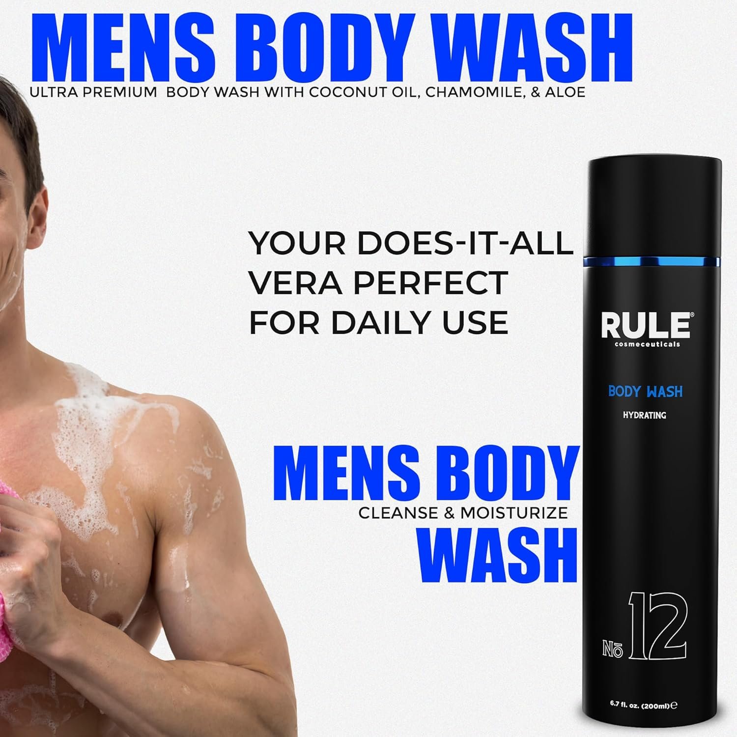 No.12 Body Wash, Shower Gel for Men, Men’s Body Wash with Shea Butter, Aloe Vera and Coconut Oil for Skin, Cleanse, Revitalize & Restore, 200 mL - Image 4