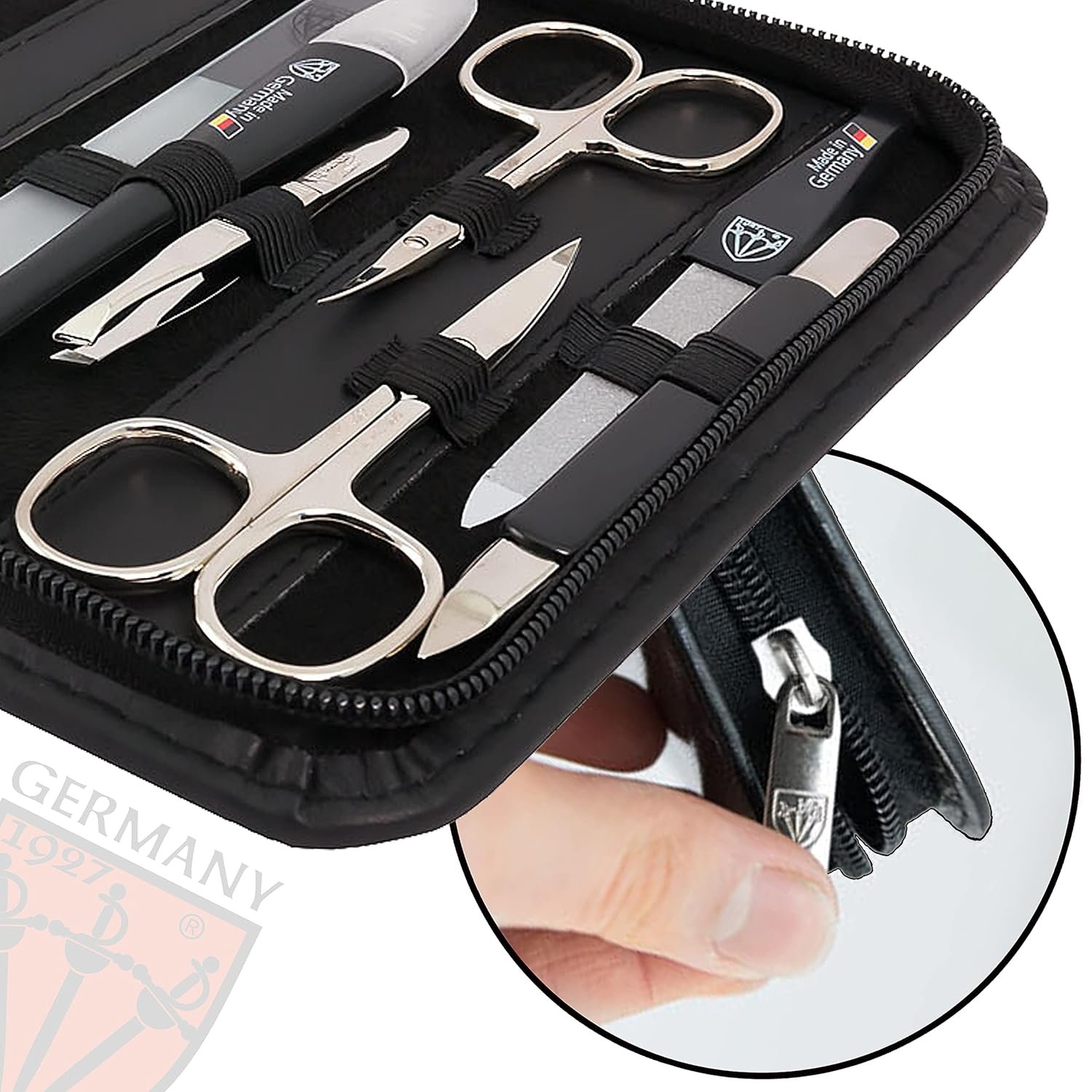 3 Swords Germany – Manicure Pedicure kit Set with Genuine Leather case - Made in Solingen/Germany - Image 4
