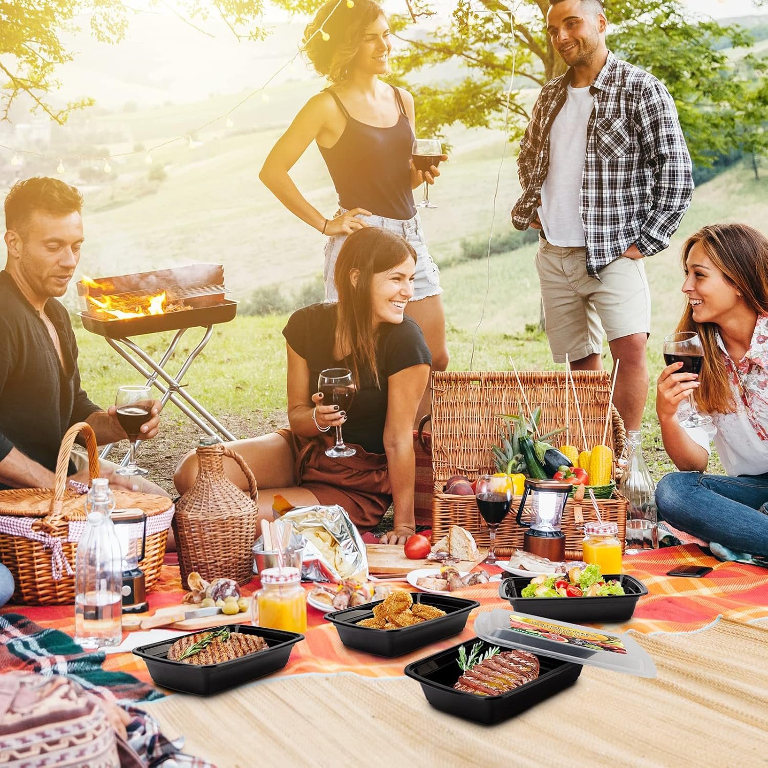 30 Pack Meal Prep Containers 38oz, Plastic To Go Food Containers with Lids, BPA-Free, Microwave/Dishwasher/Freezer Safe - Image 8