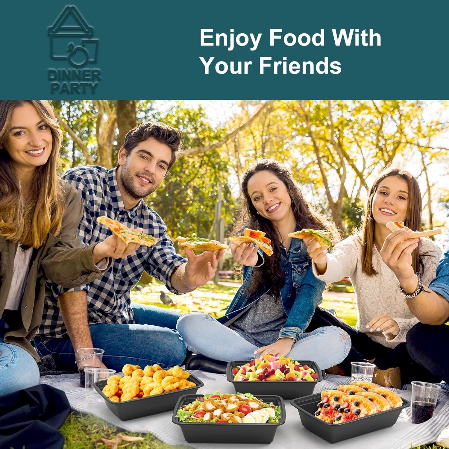 WGCC Meal Prep Containers, 50 Pack Extra-thick Food Storage Containers with Lids, Disposable & Reusable Plastic Bento Lunch Box, BPA Free, Stackable, Microwave/Dishwasher/Freezer Safe (24 oz) - Image 8