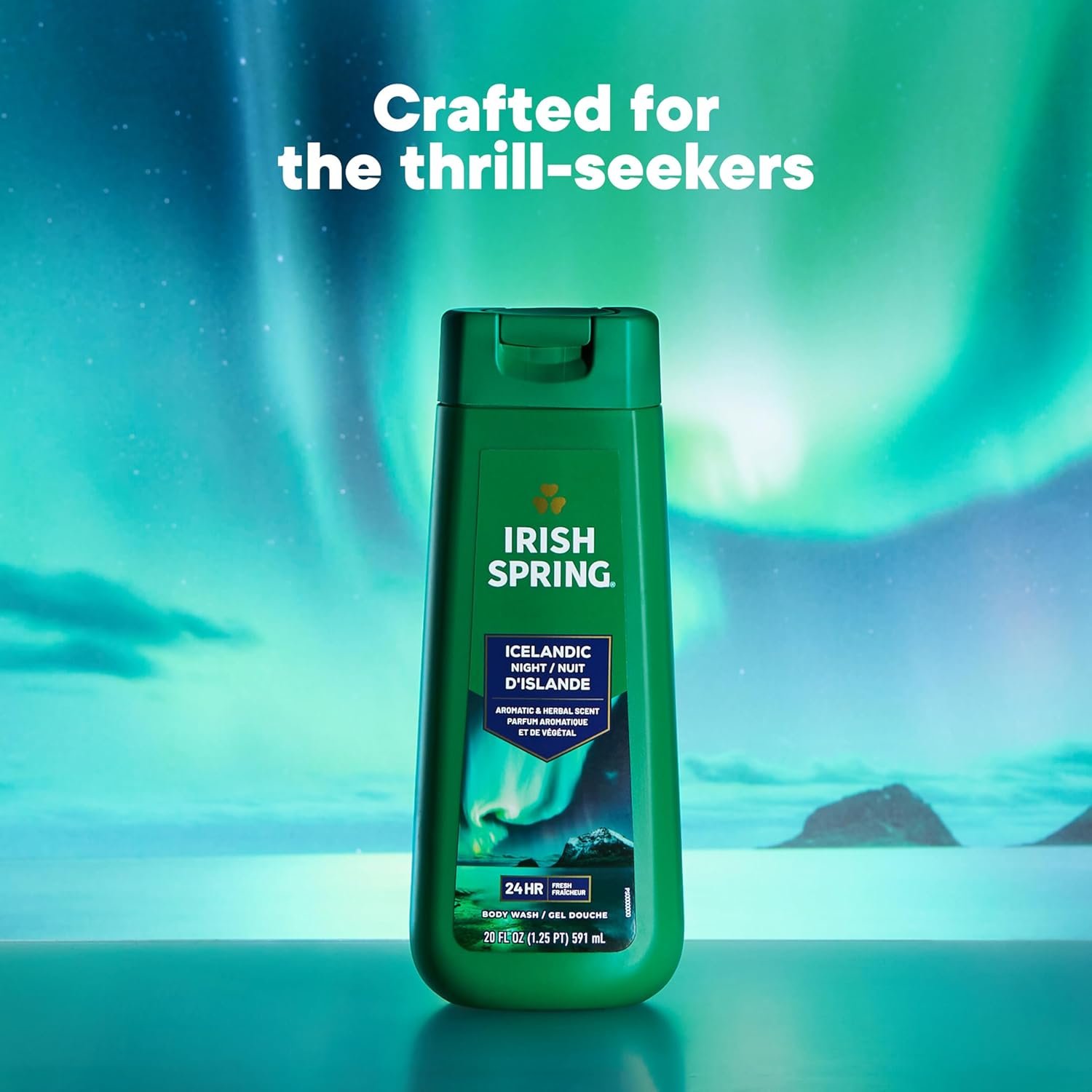 Irish Spring Icelandic Night Moisturizing Body Wash for Men, 24 Hour Fresh, Face and Body Wash, Men’s Body Wash, Paraben Free, Aromatic and Herbal Scent, 20 fl oz Bottle (Pack of 4) - Image 3