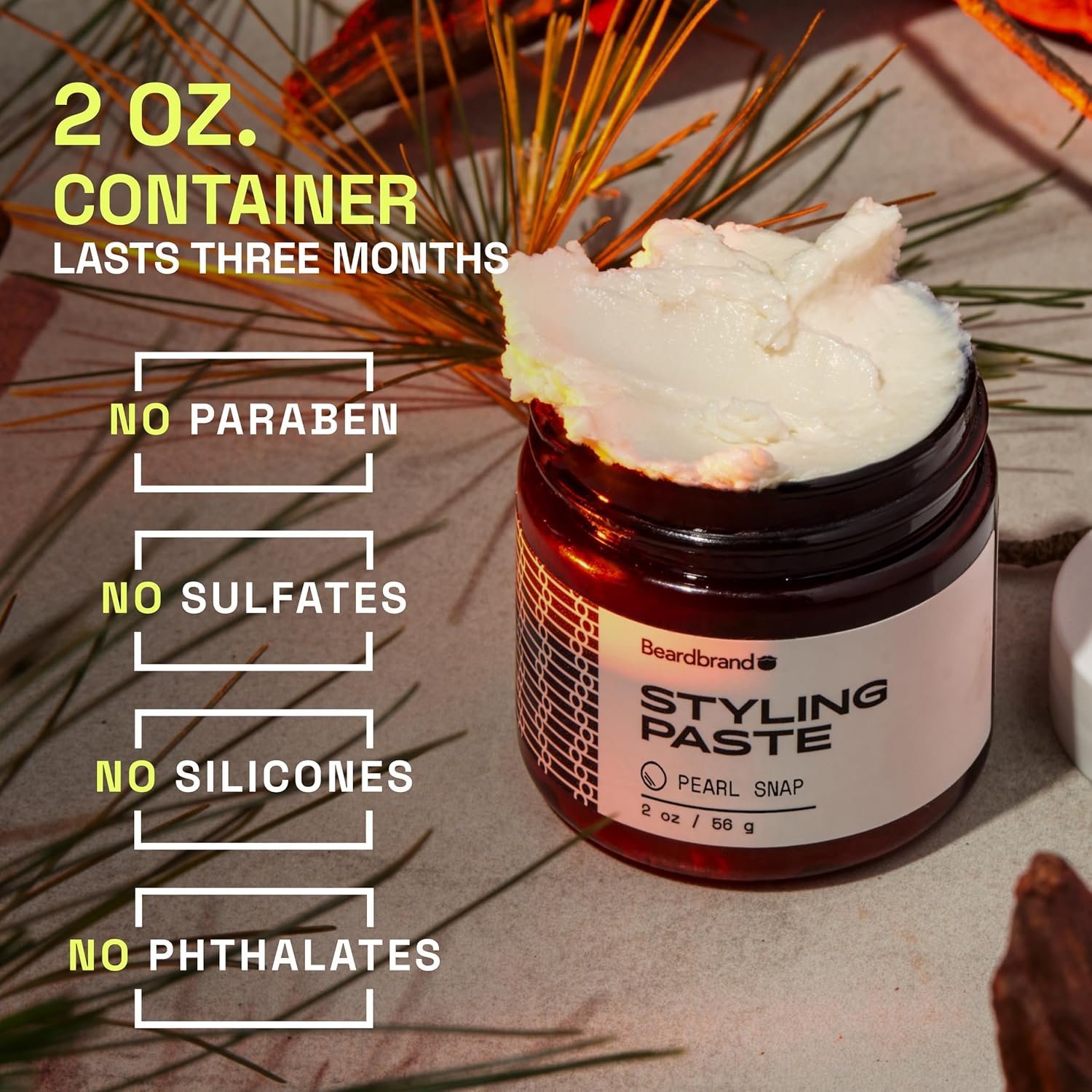 Beardbrand Beard Styling Paste - Medium Hold and Natural Look Hair Paste for Men - Versatile Beard Balm & Hair Styling Cream - Teakwood, Rosemary, & Citrus Scent- 56 grams - Image 5