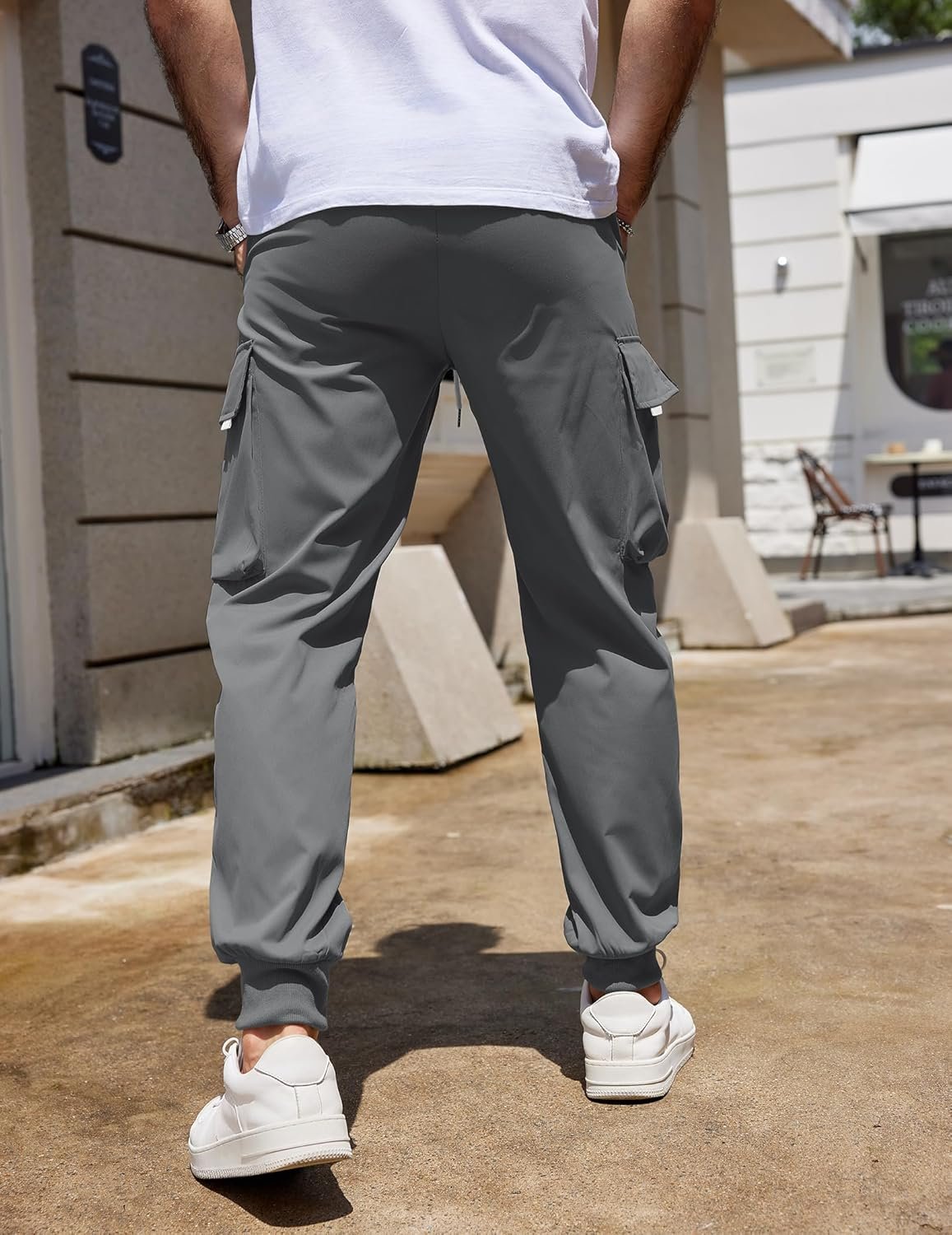 COOFANDY Men's Cargo Joggers Drawstring Jogger Cargo Pants Fashion Tapered Pants with Multi Pockets - Image 4